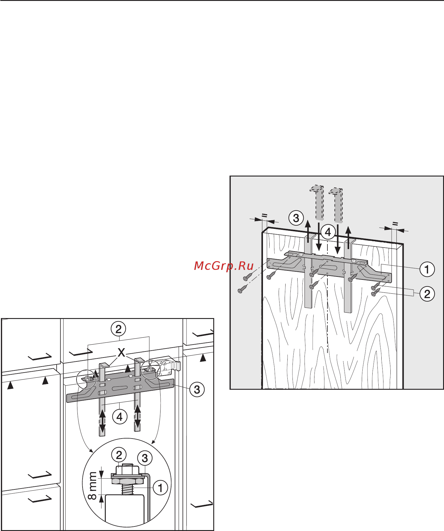 Miele F 9252 i [44/52] Ìîíòàæ ìåáåëüíîé äâåðöû 44