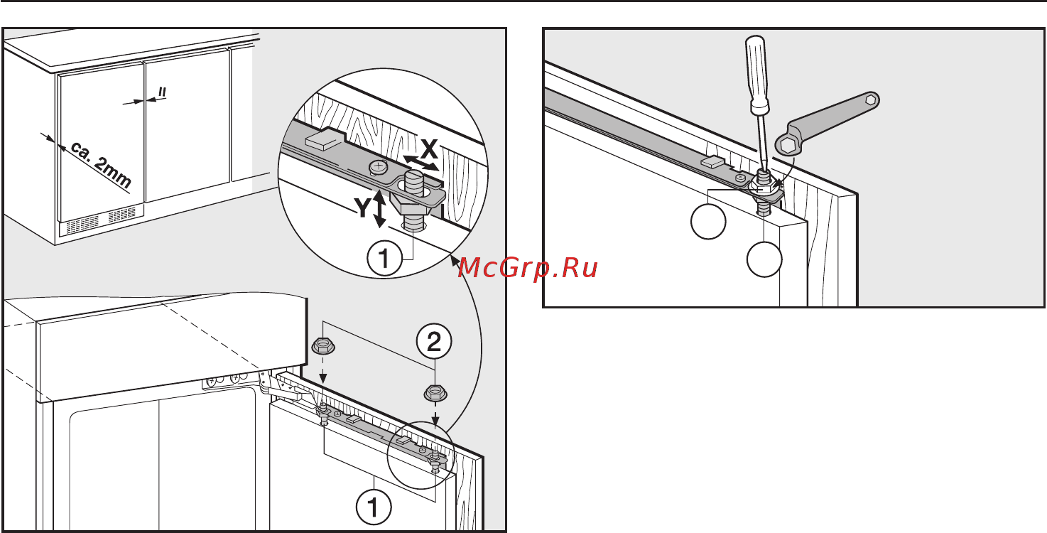 Miele F 9252 i [45/52] Встраивание прибора