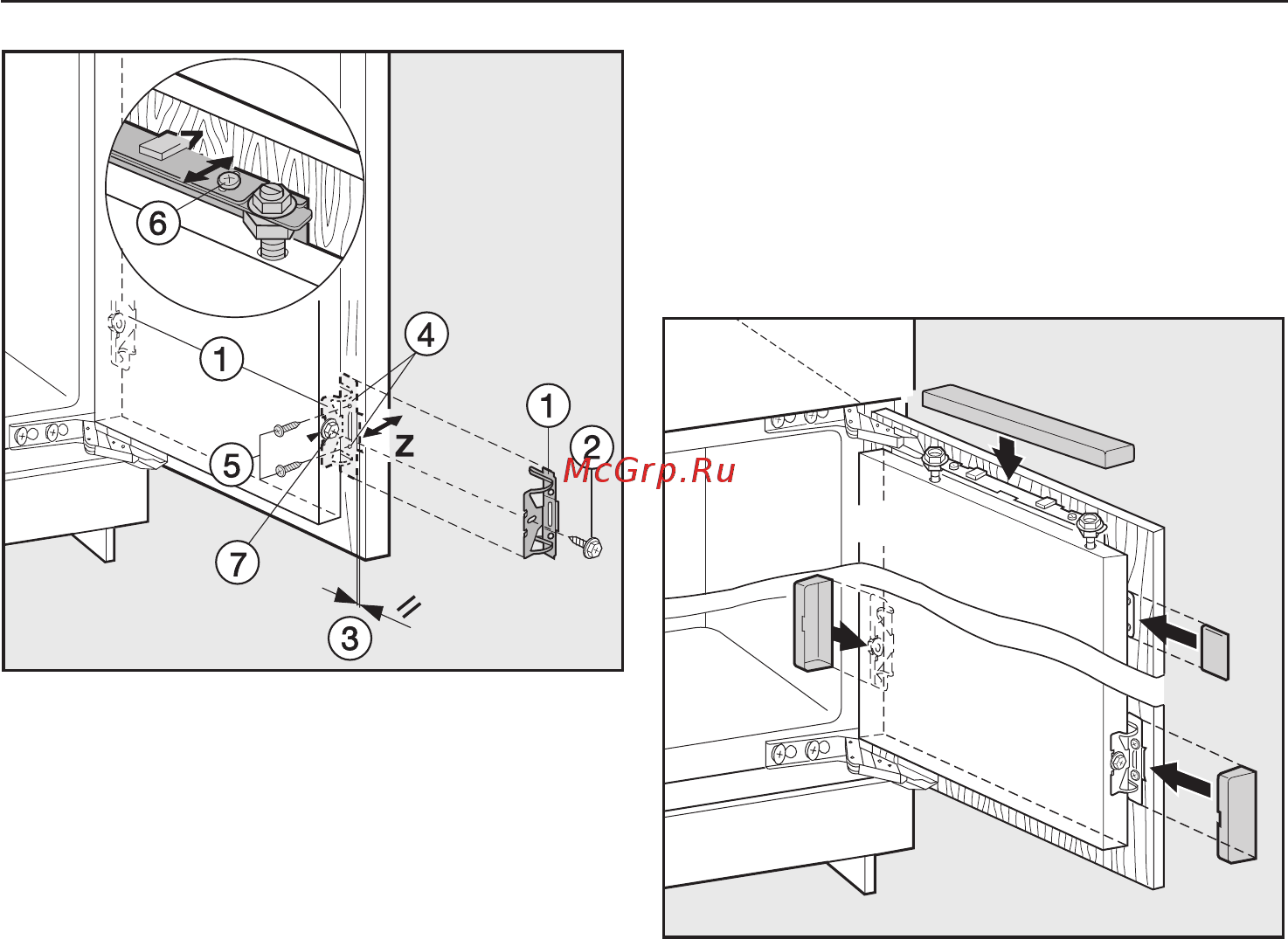 Miele F 9252 i [46/52] Встраивание прибора