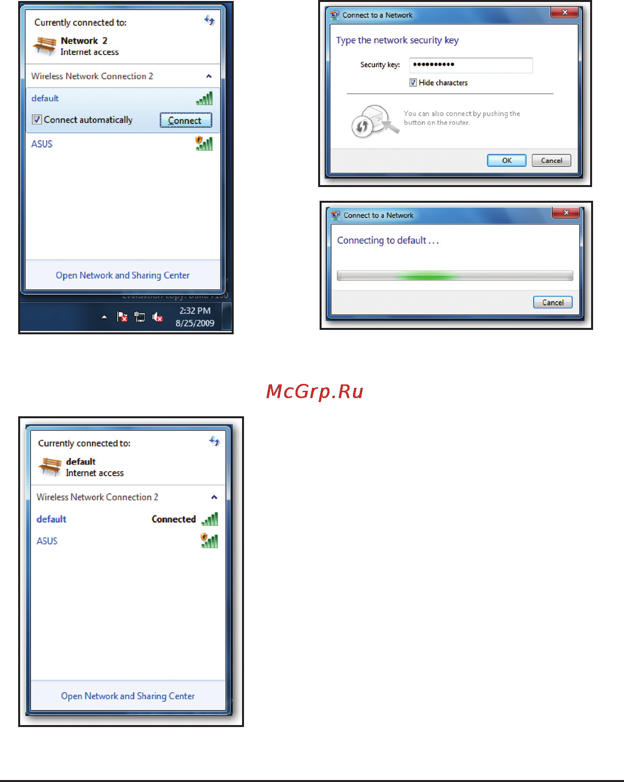 Asus USB-N10 [37/46] Опции беспроводной связи windows 7