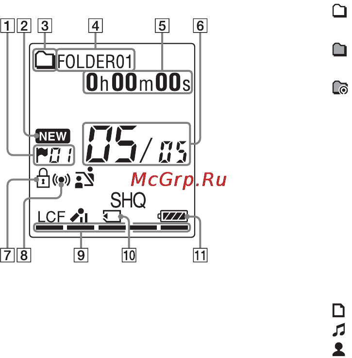 Sony ICD-PX312 2GB [154/163] Окошко дисплея