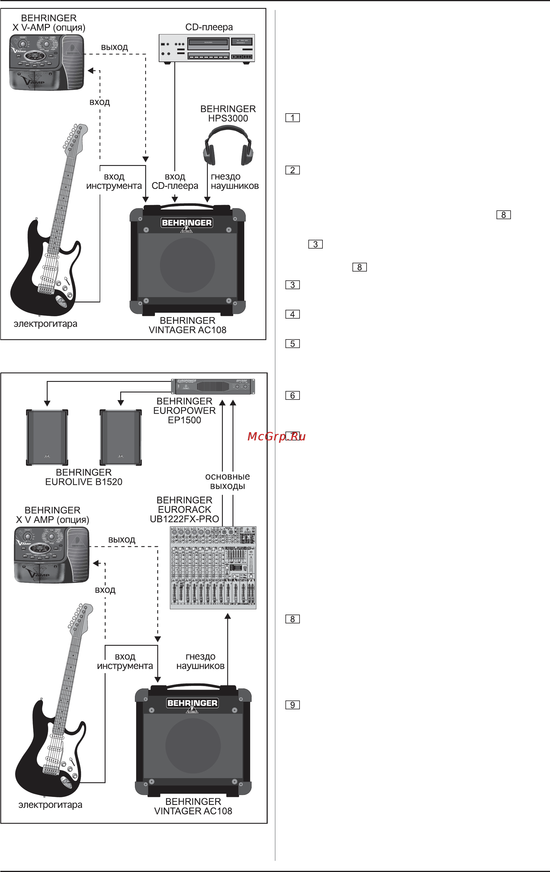 Behringer AC108 [4/6] Элементы управления