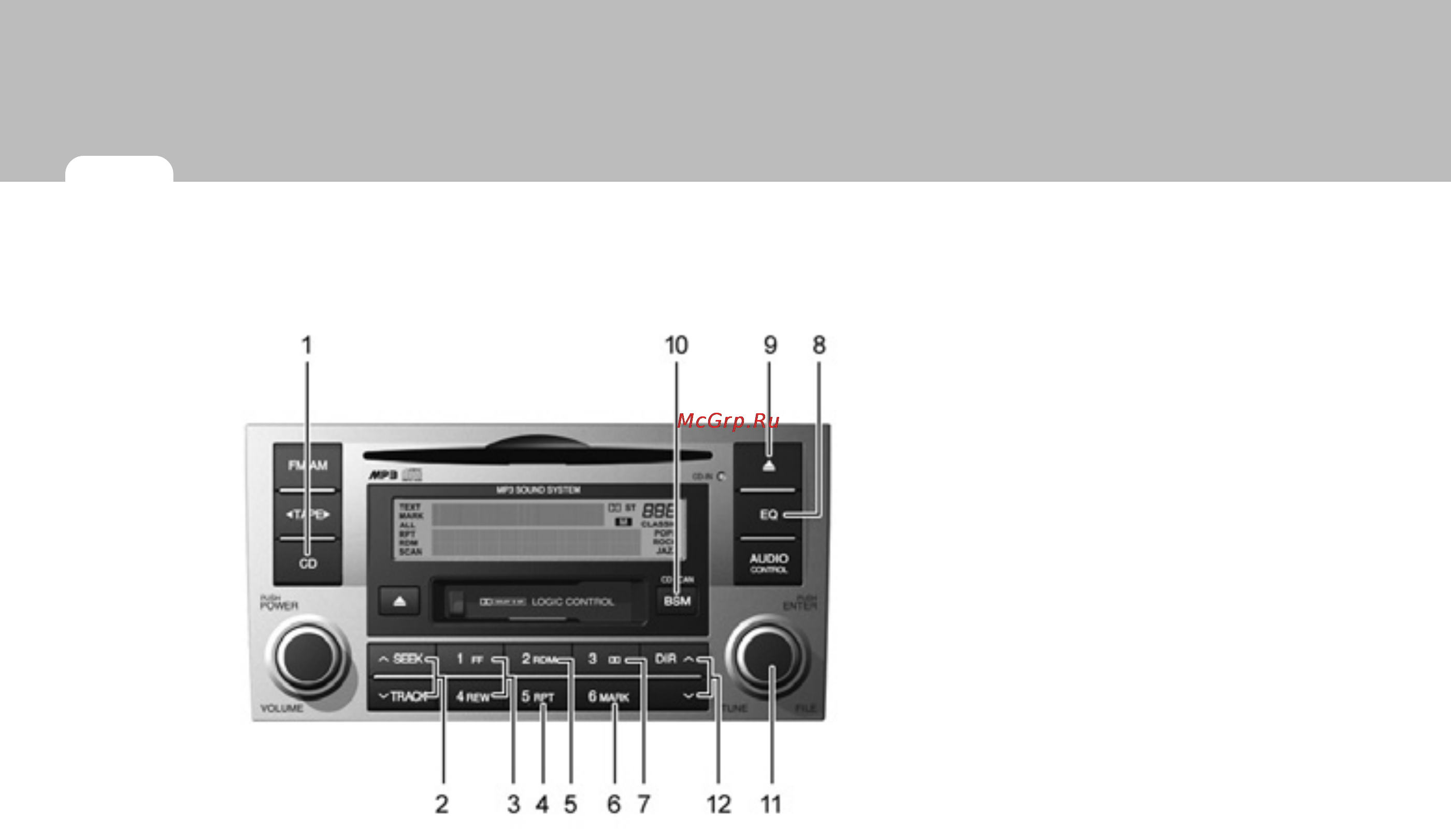 Hyundai SantaFe New (2008) [160/327] Cd плеер m455 если установлен совместим с mp3 wma aac wave