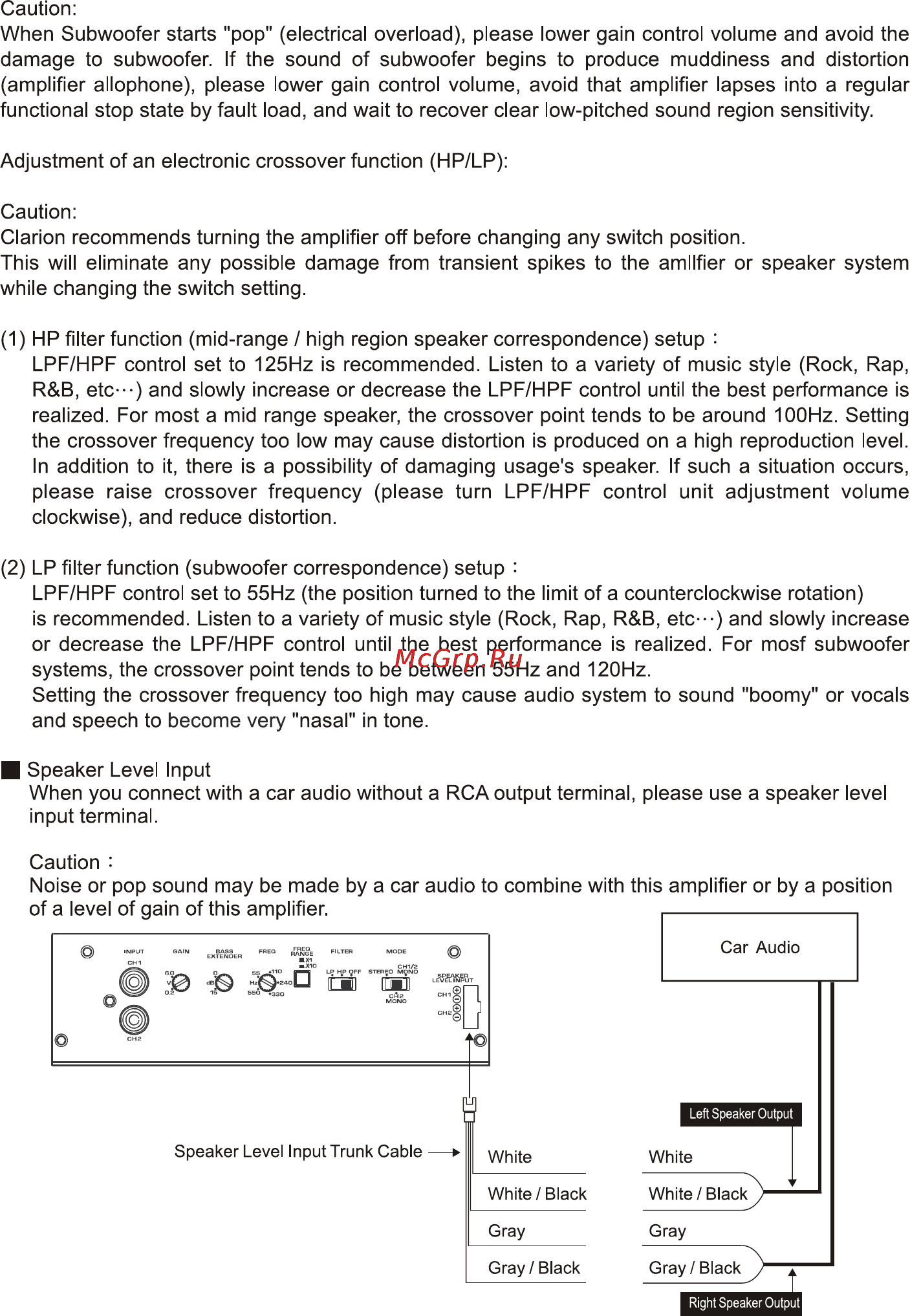 Clarion APA2160 Инструкция по эксплуатации онлайн [6/8] 2995