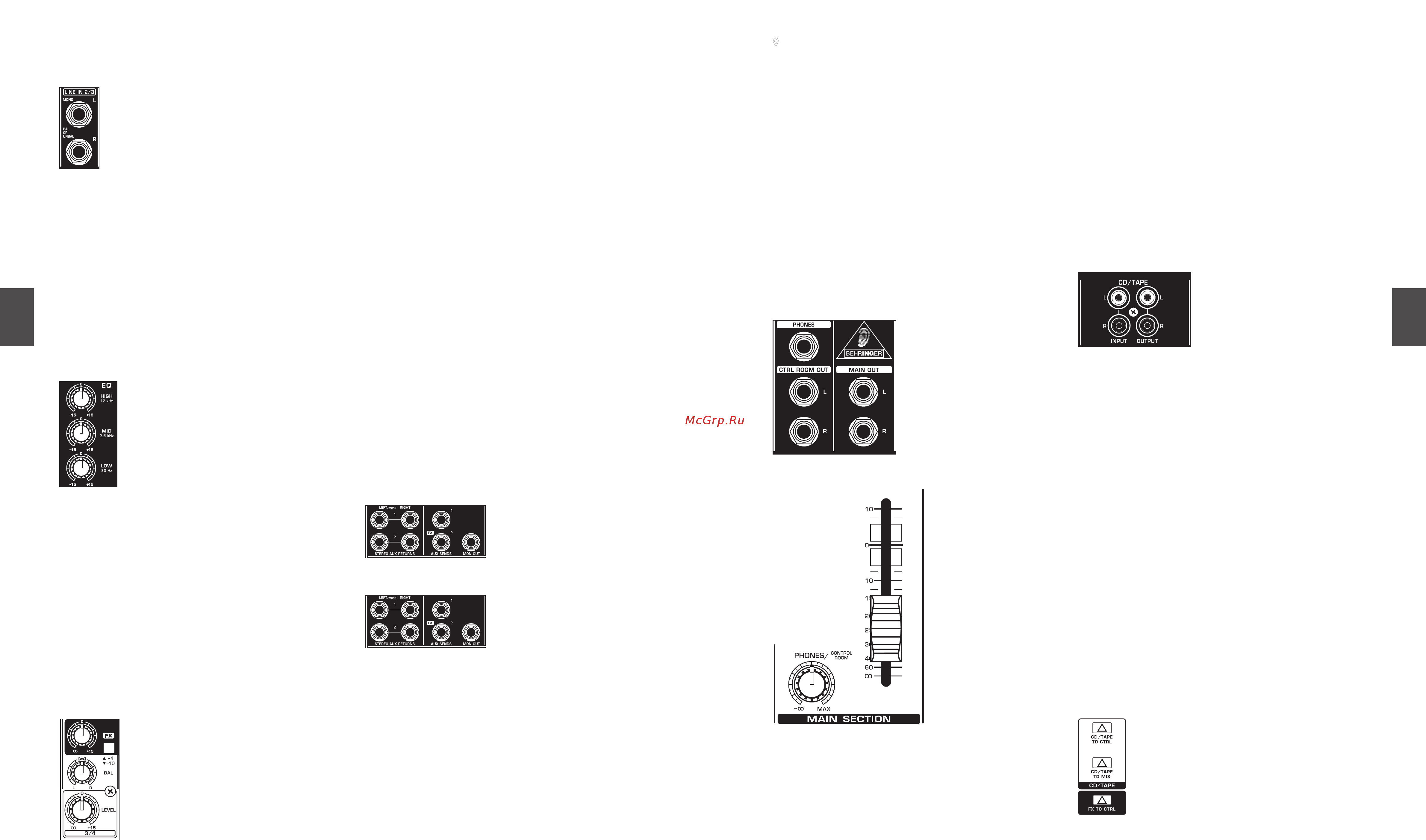 Behringer XENYX 1202 [4/8] Cd tape соединения 2