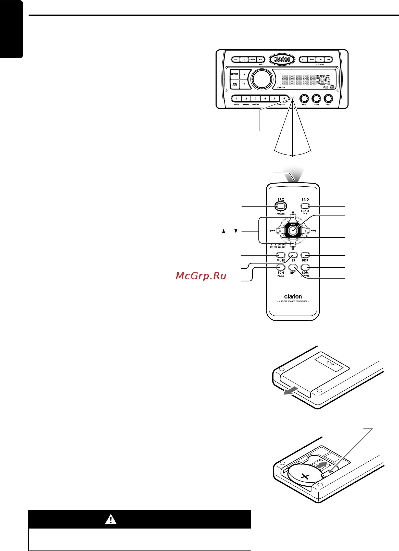 Clarion CMD5 [12/38] Wireless remote control unit operations