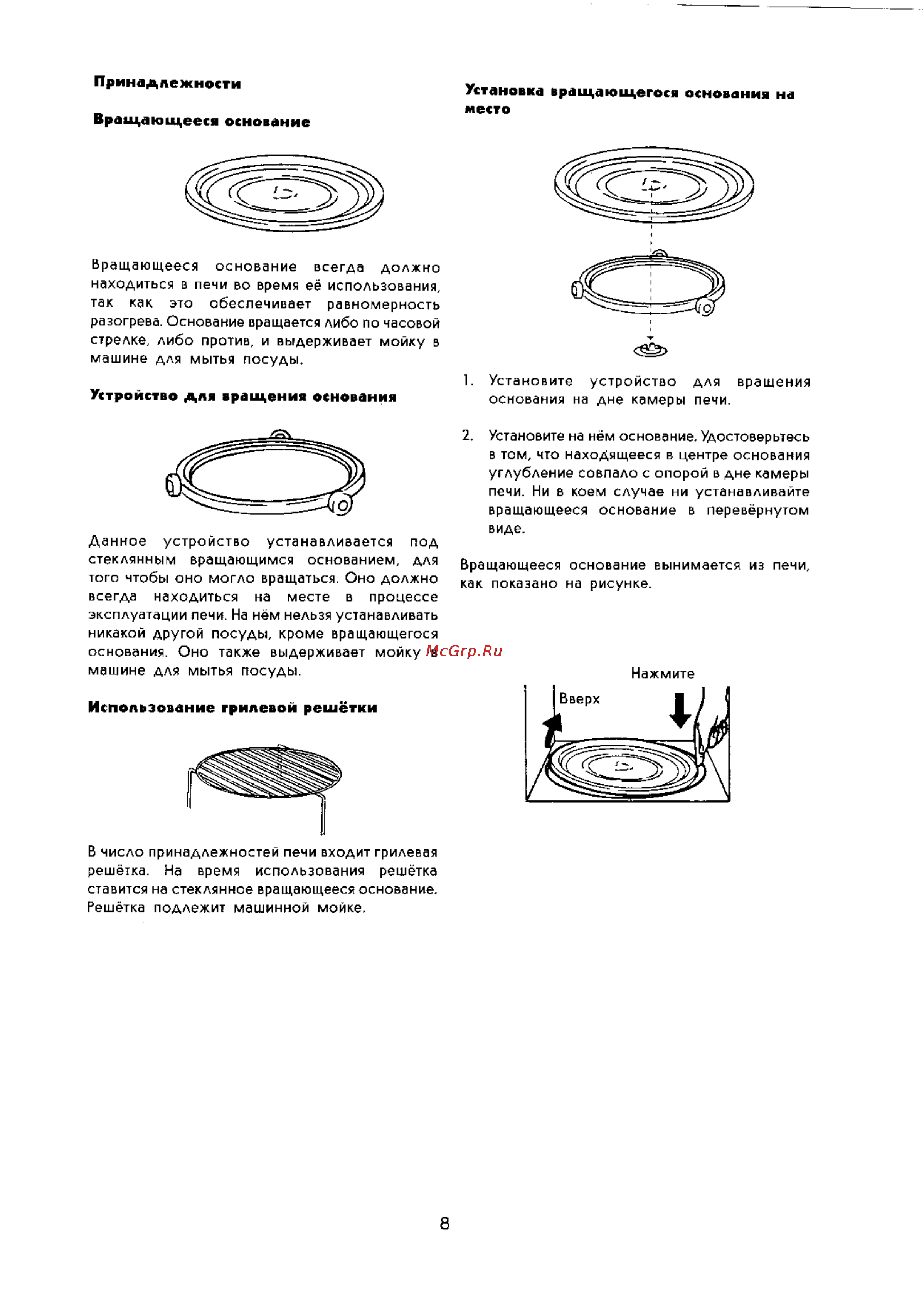 Zanussi ZMJ 18 SG [8/24] Вращающееся основание