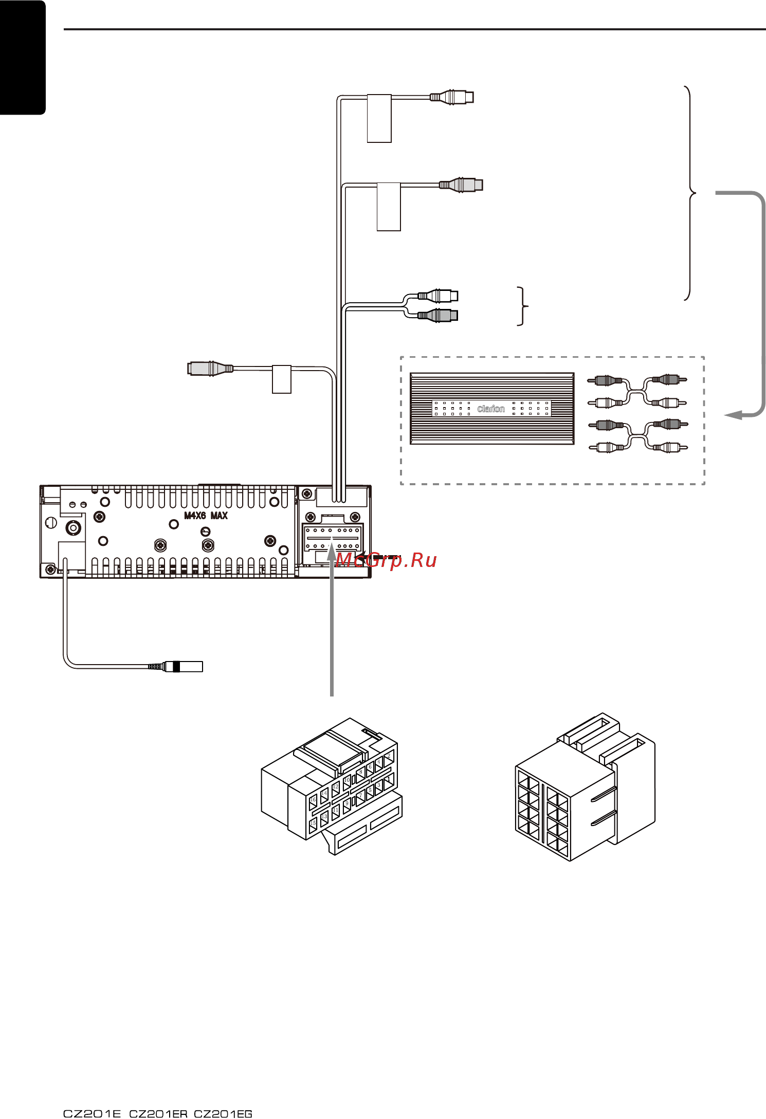 Clarion CZ101E.18 [26/28] Wiring and connections
