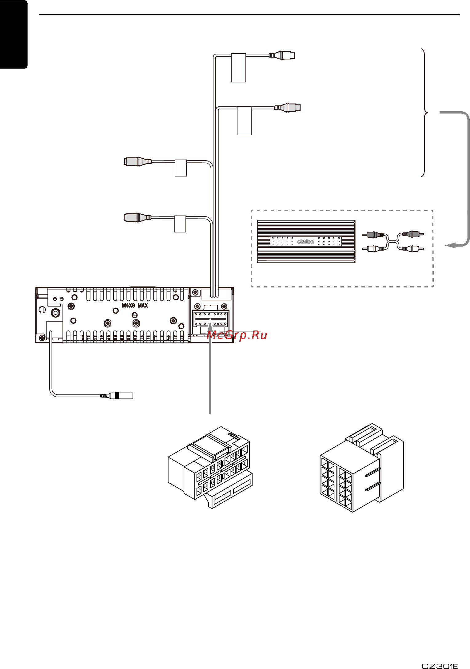 Clarion CZ301E [28/30] Wiring and connections
