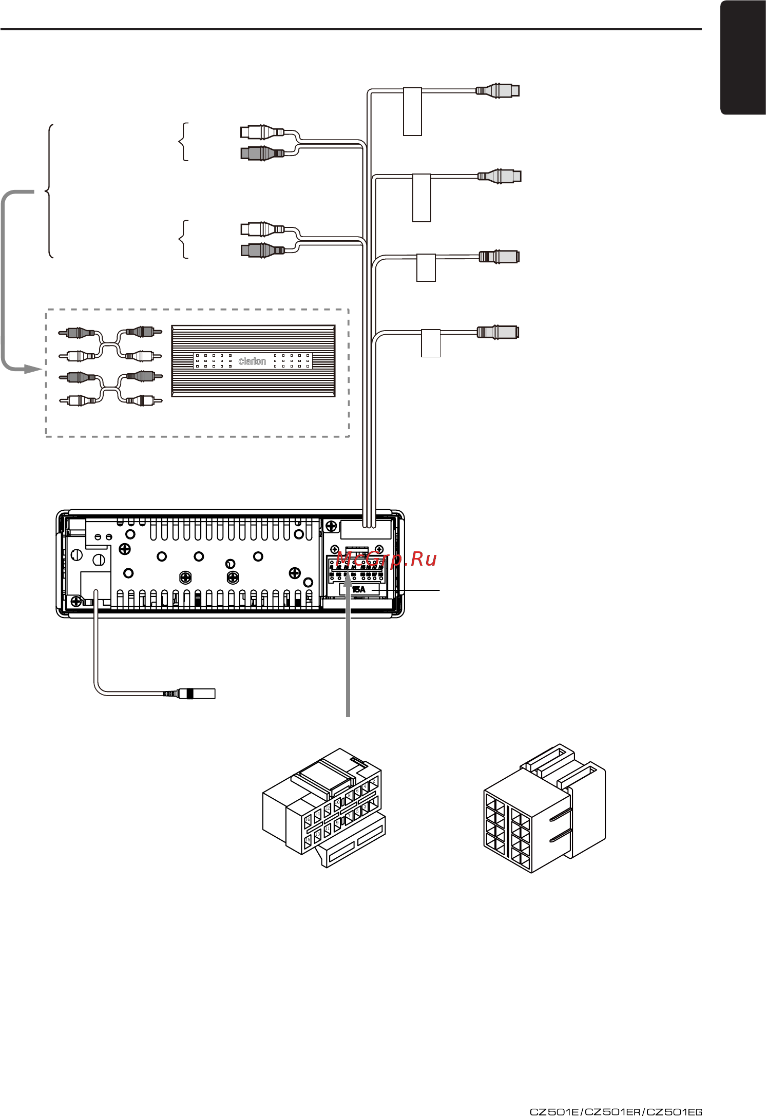 Clarion CZ501E [29/31] Wiring and connections