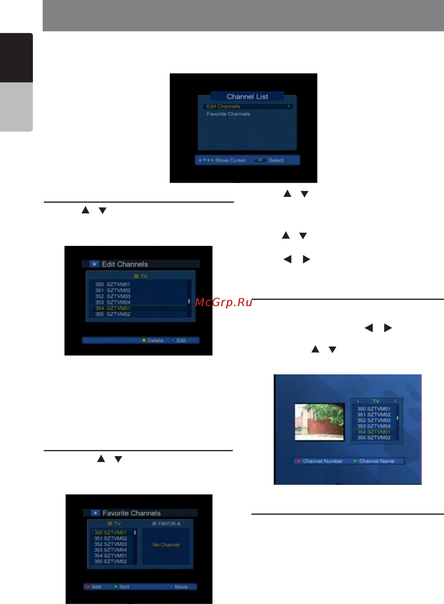 Clarion DTX501E [15/20] Channels list
