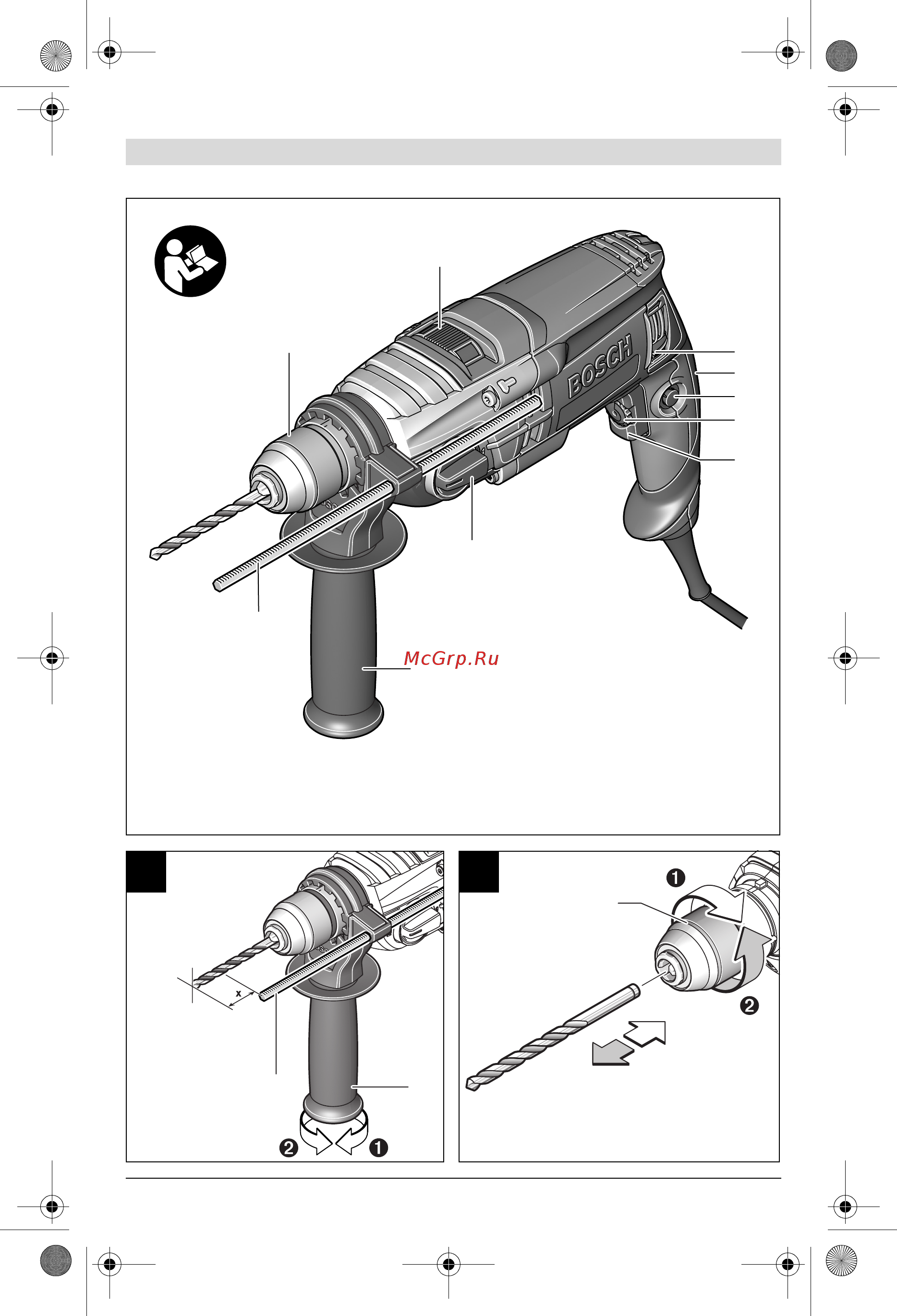 Bosch GSB 19-2 RE 0.601.17B.600 Инструкция по эксплуатации онлайн [4/130] 3242