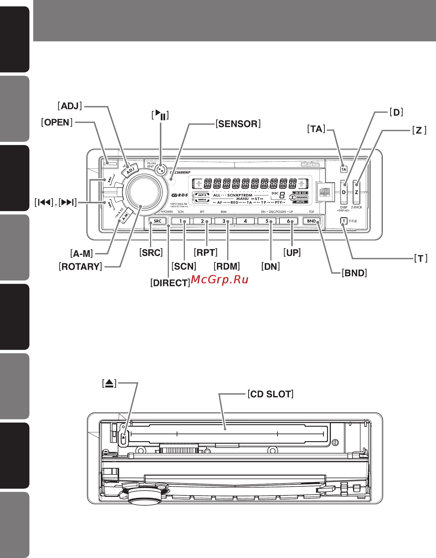 Clarion DXZ368RMP [5/40] Controls