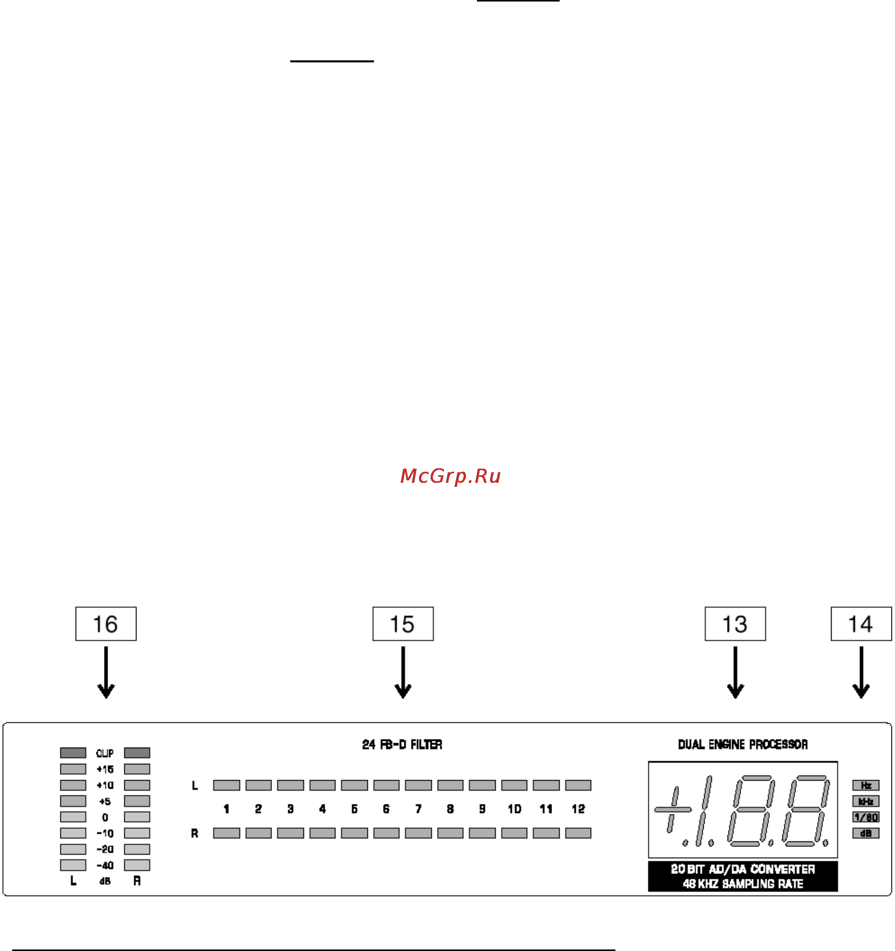 Behringer DSP1124P [20/45] Рис 4 элементы индикации на передней панели