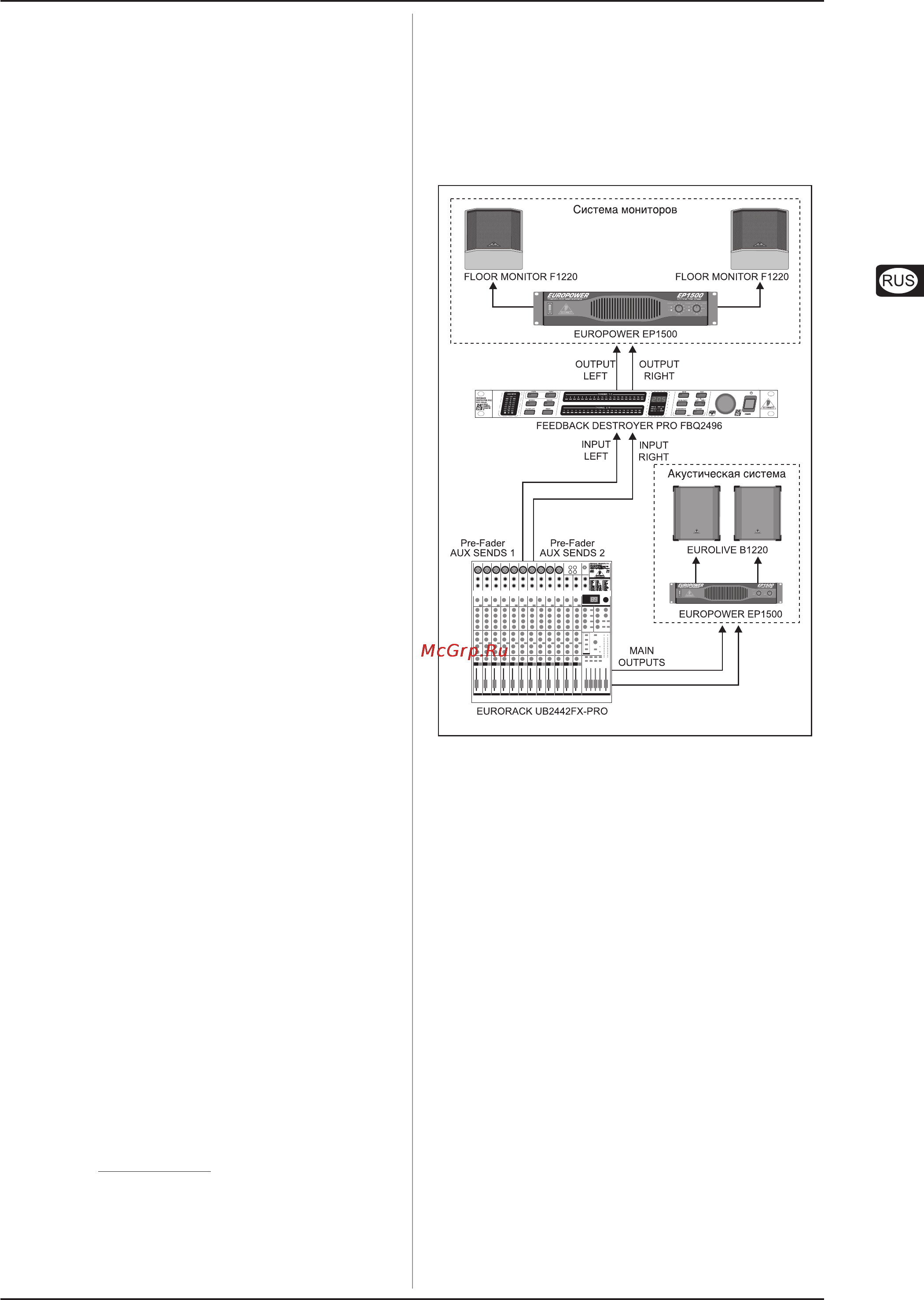 Behringer FBQ2496 [7/10] Варианты подключений