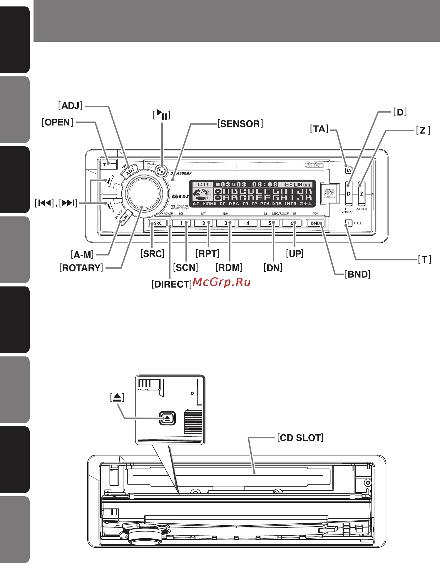 Clarion DXZ468RMP [5/41] Controls