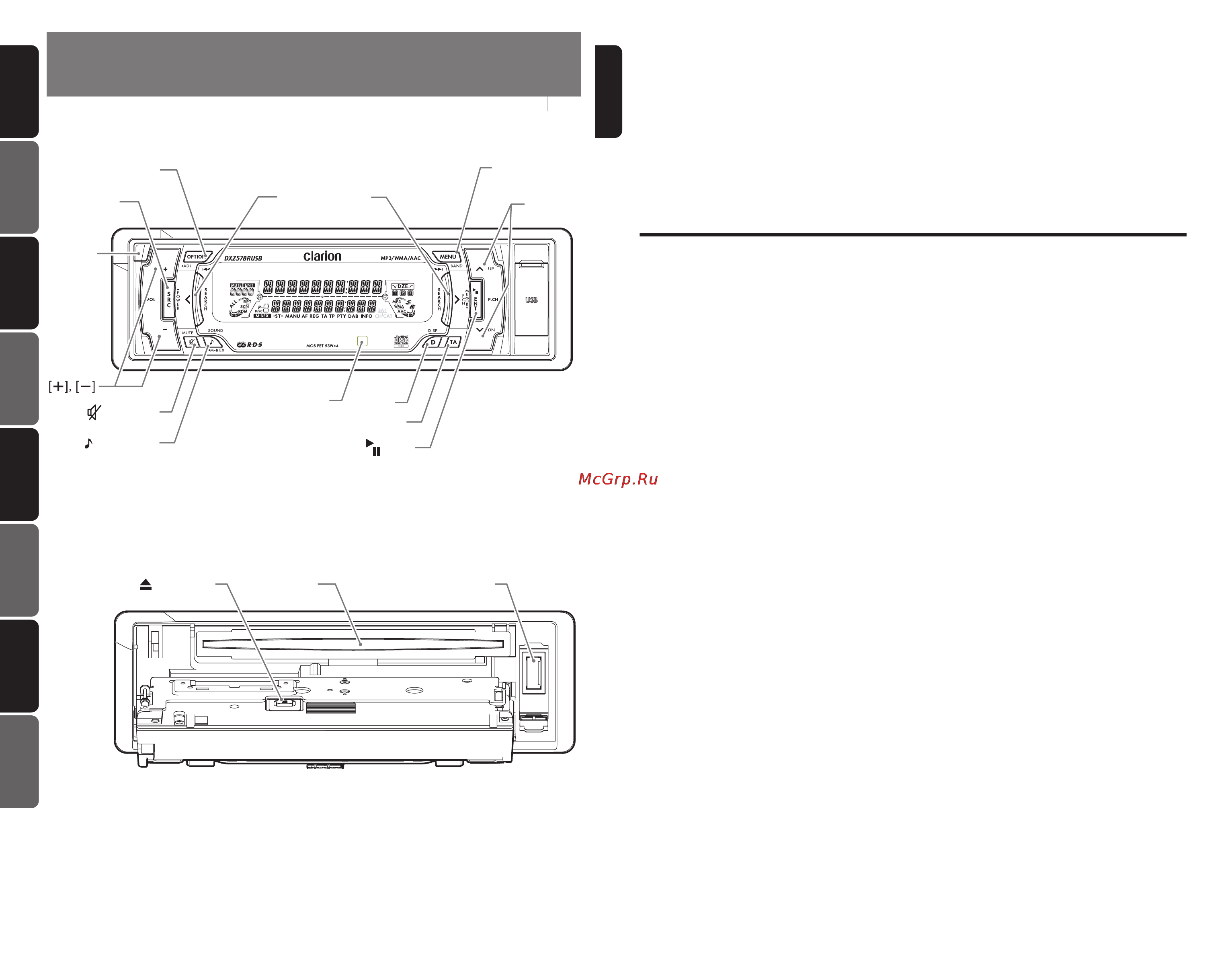 Clarion DXZ578RUSB [2/42] Controls