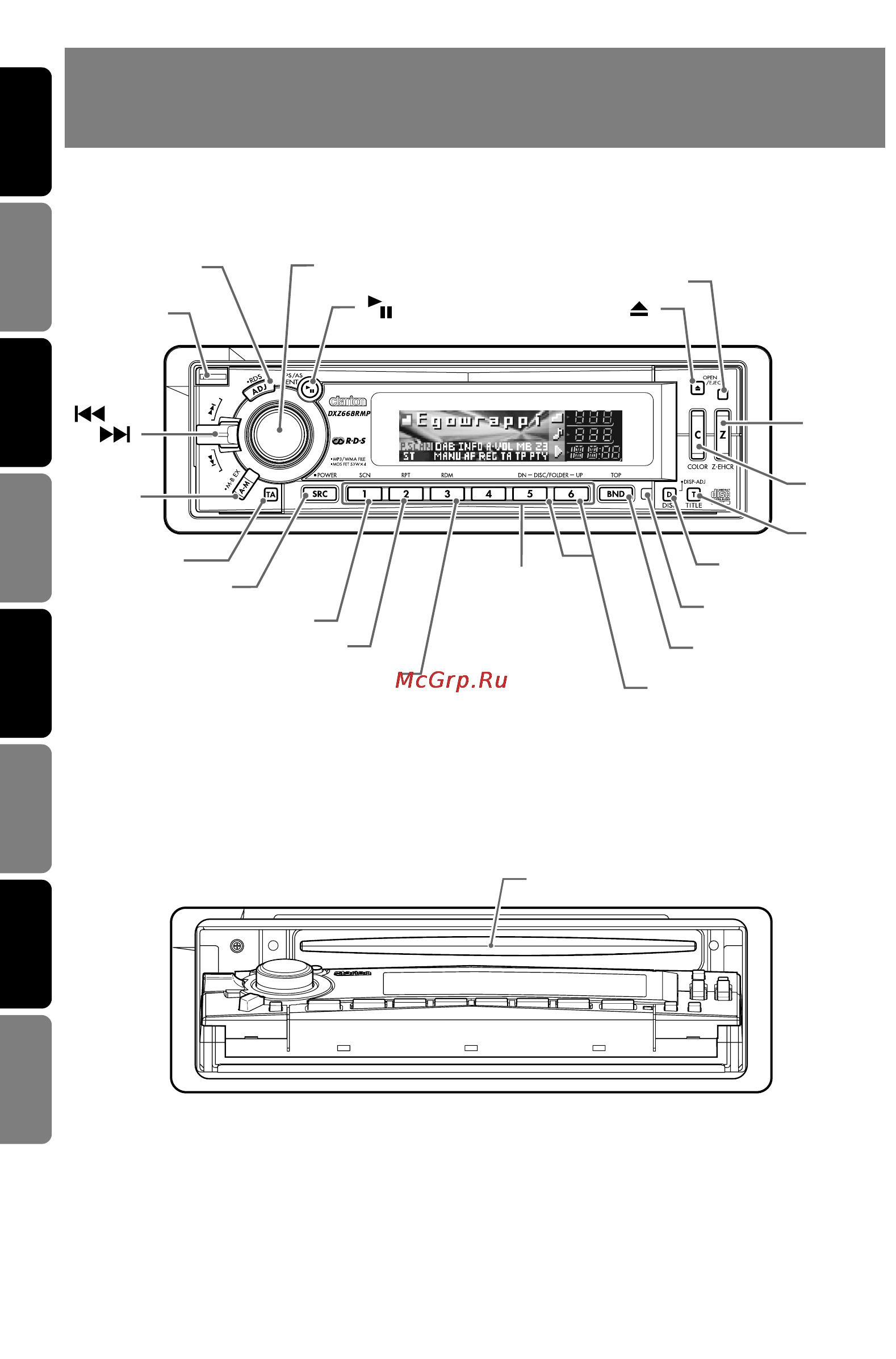 Clarion DXZ668RMP [5/38] Controls