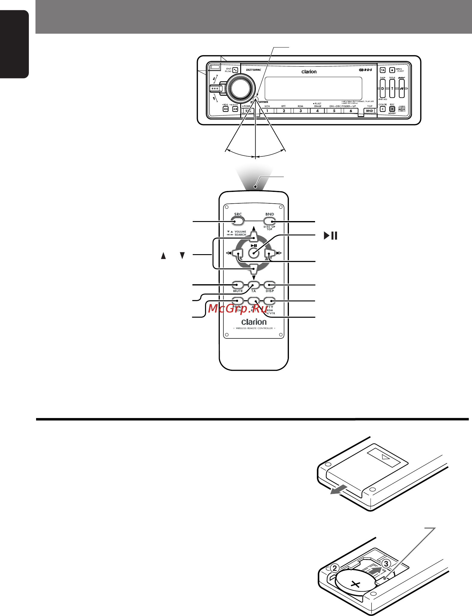Clarion DXZ758RMC [10/42] Inserting the battery