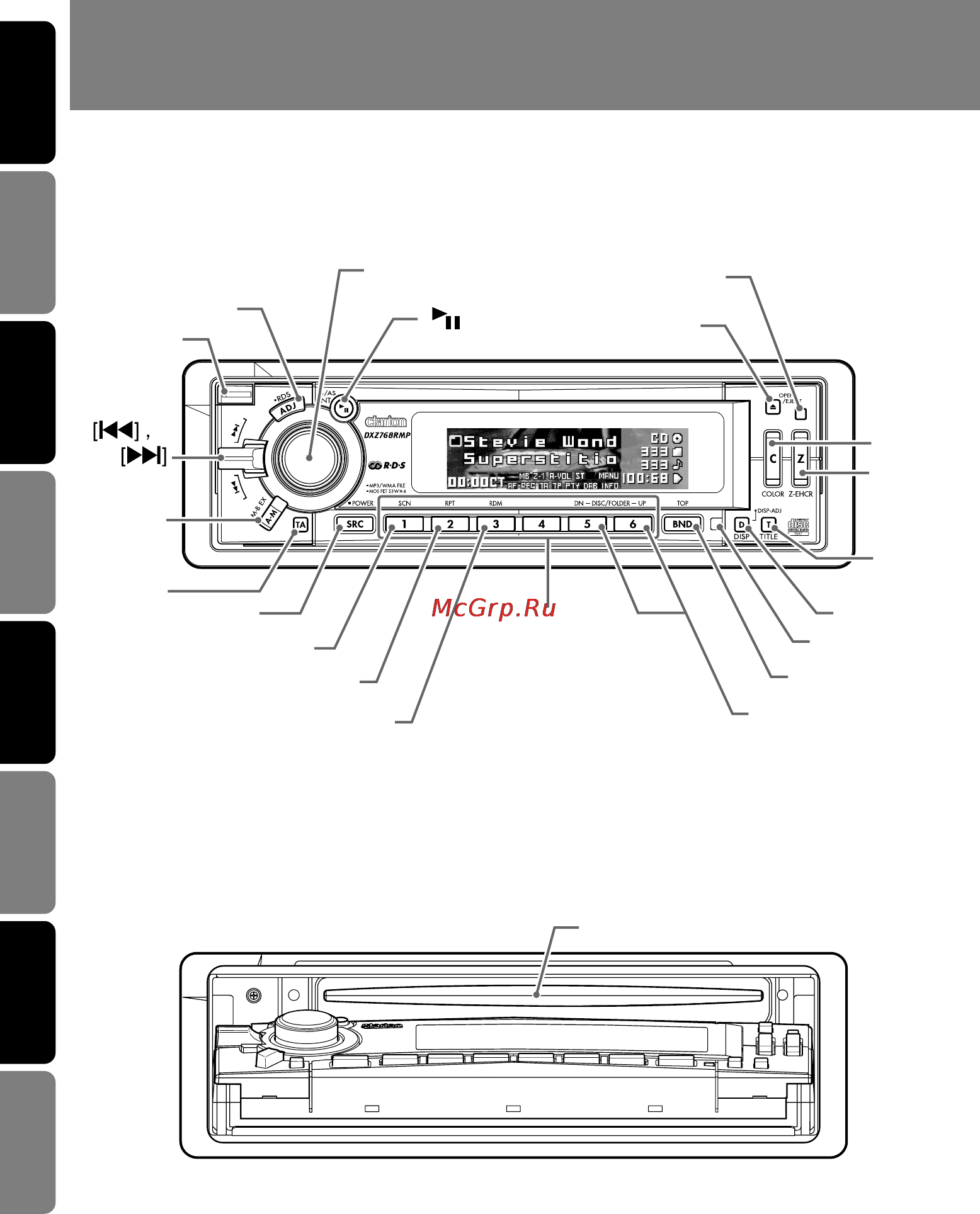 Clarion DXZ768RMP [5/38] Controls