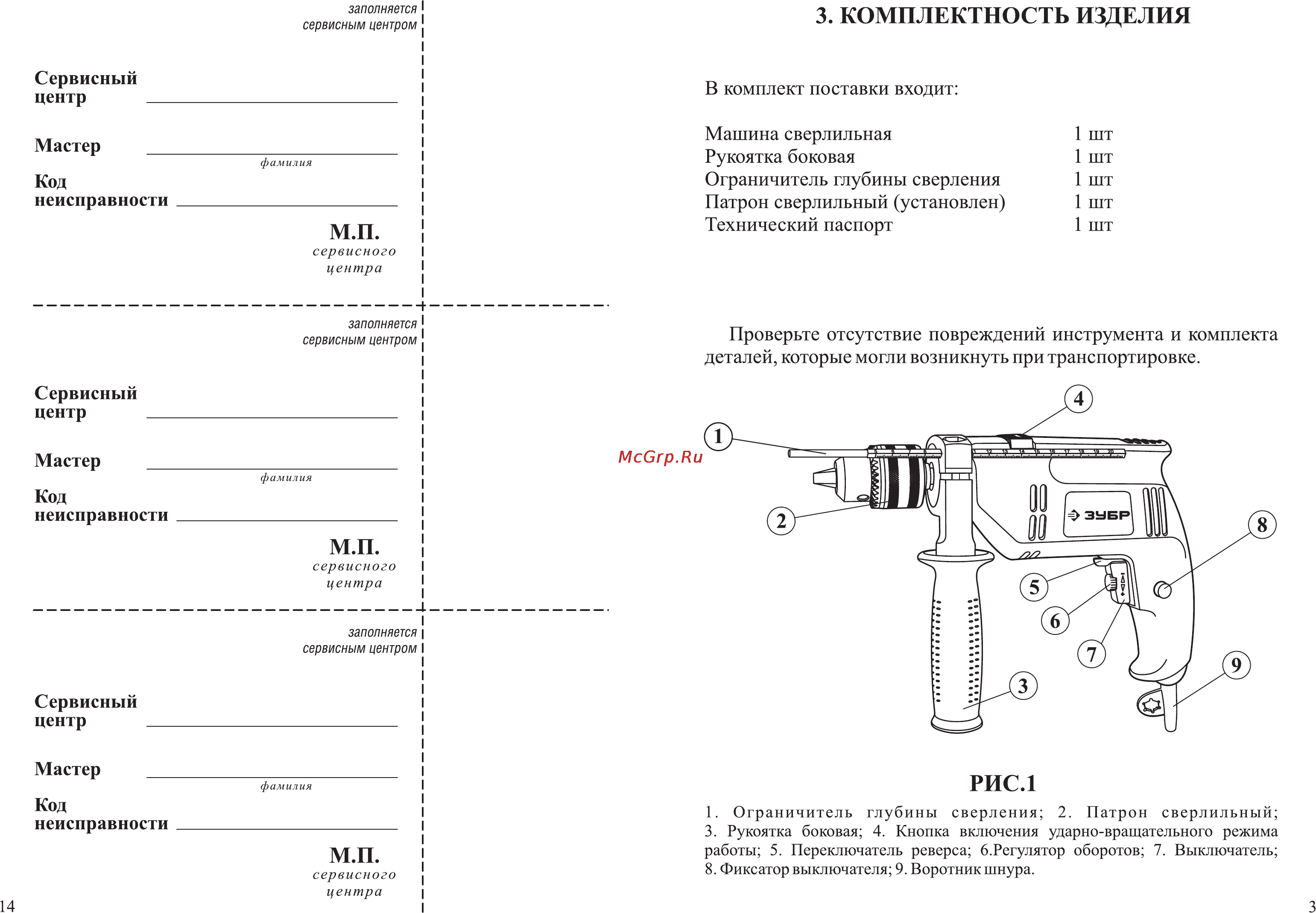 Зубр ЗДУ-680ЭР [5/10] Комплектность изделия