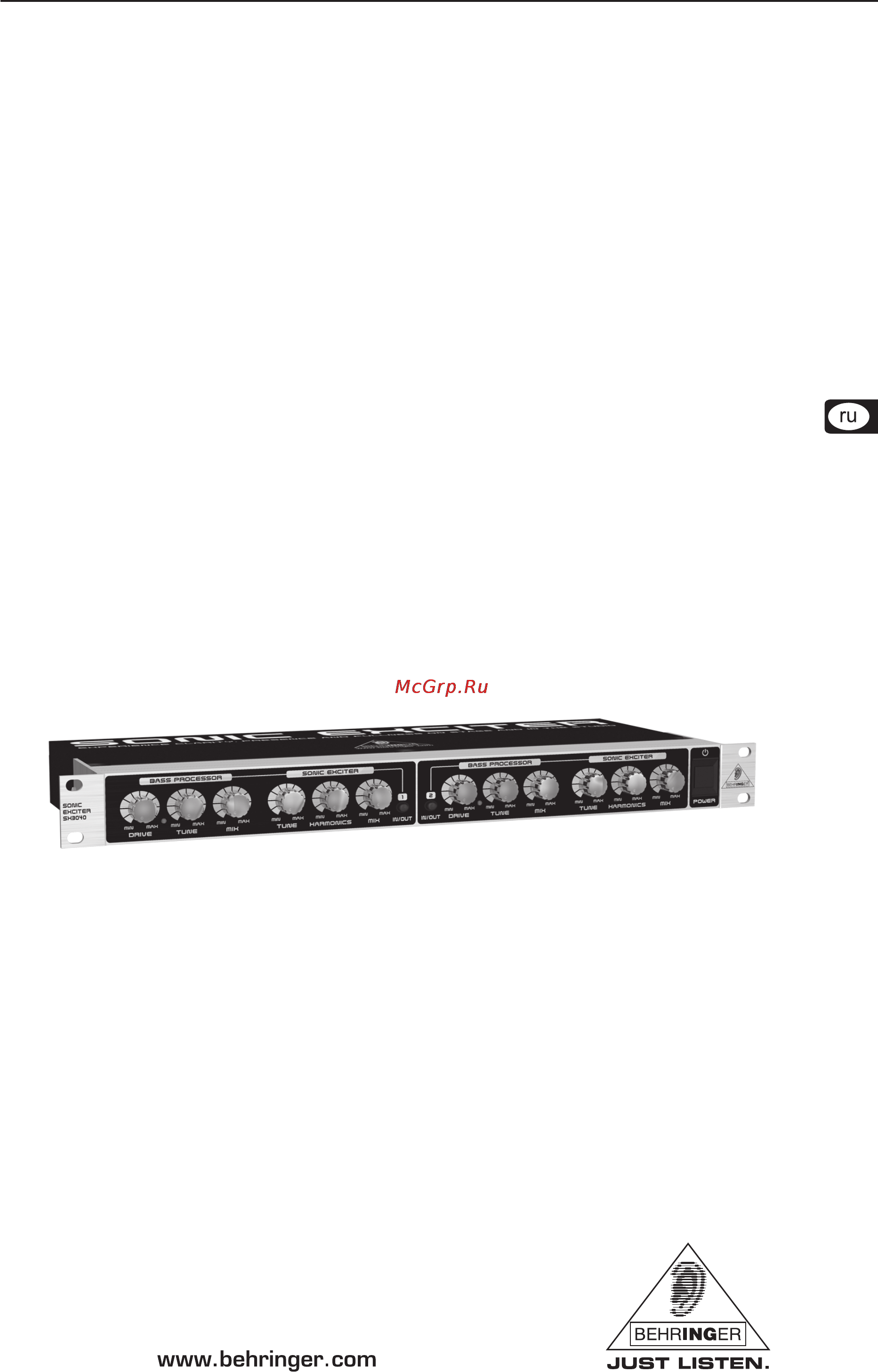 Behringer SX3040 Инструкция по эксплуатации онлайн