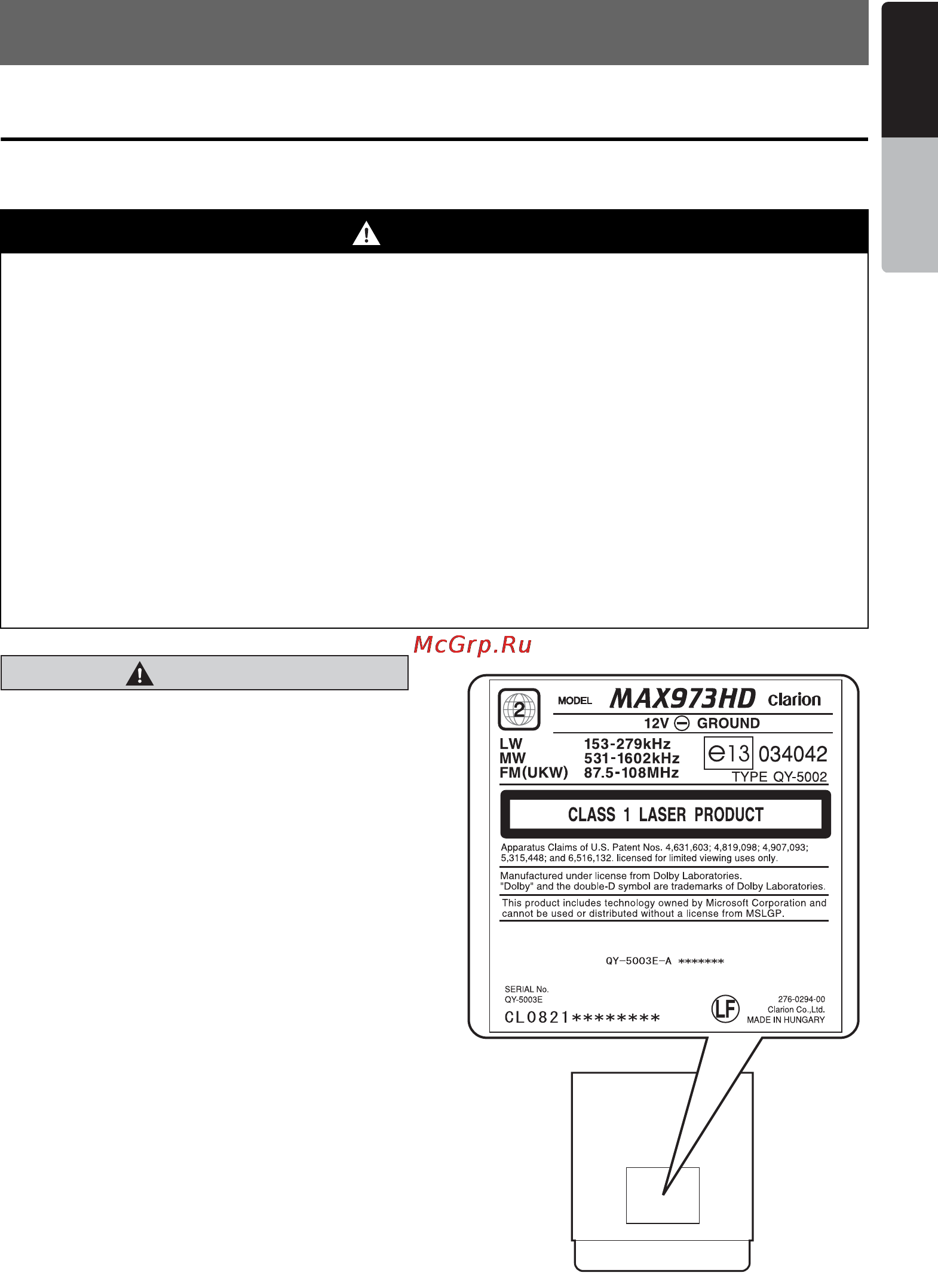Clarion MAX973HD [99/187] Preface