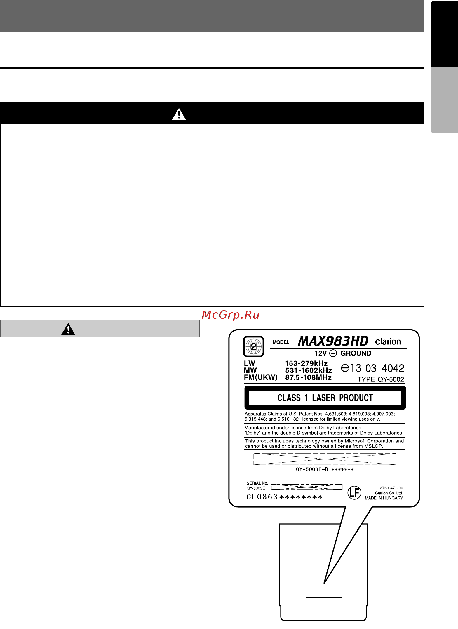 Clarion MAX983HD [99/187] English