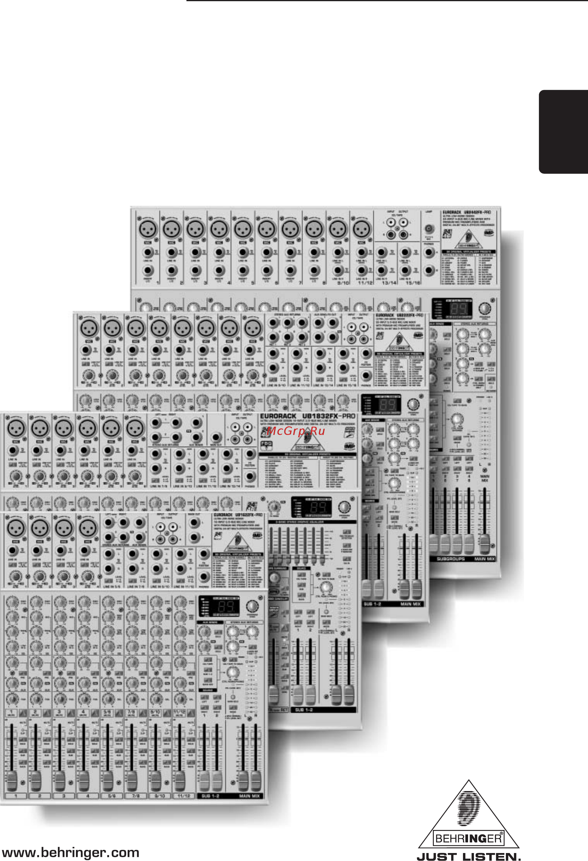 Behringer UB 1622 FX-PRO Инструкция по эксплуатации онлайн