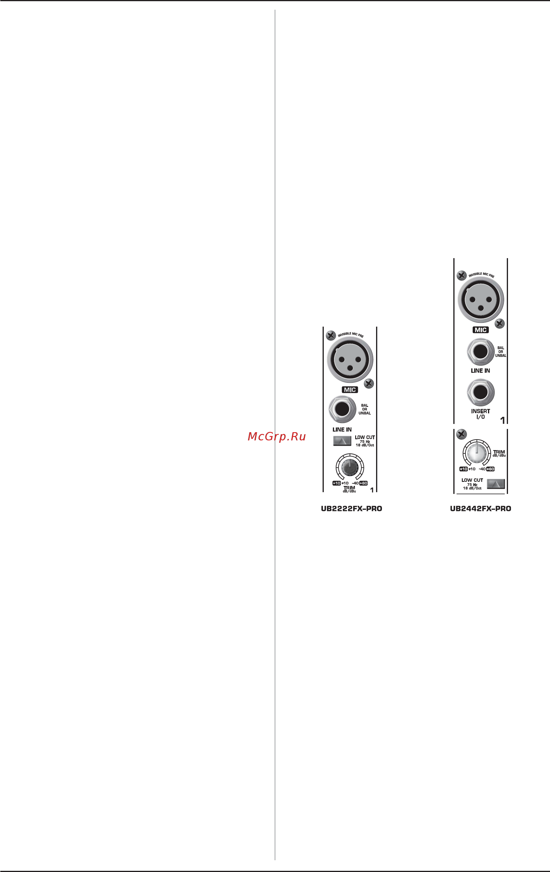 Behringer UB 1622 FX-PRO [5/16] Элементы управления и подключение