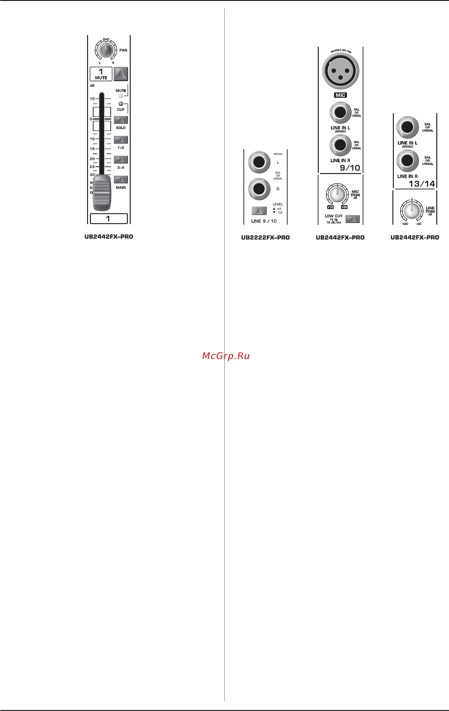 Behringer UB 1622 FX-PRO [7/16] Элементы управления и подключение