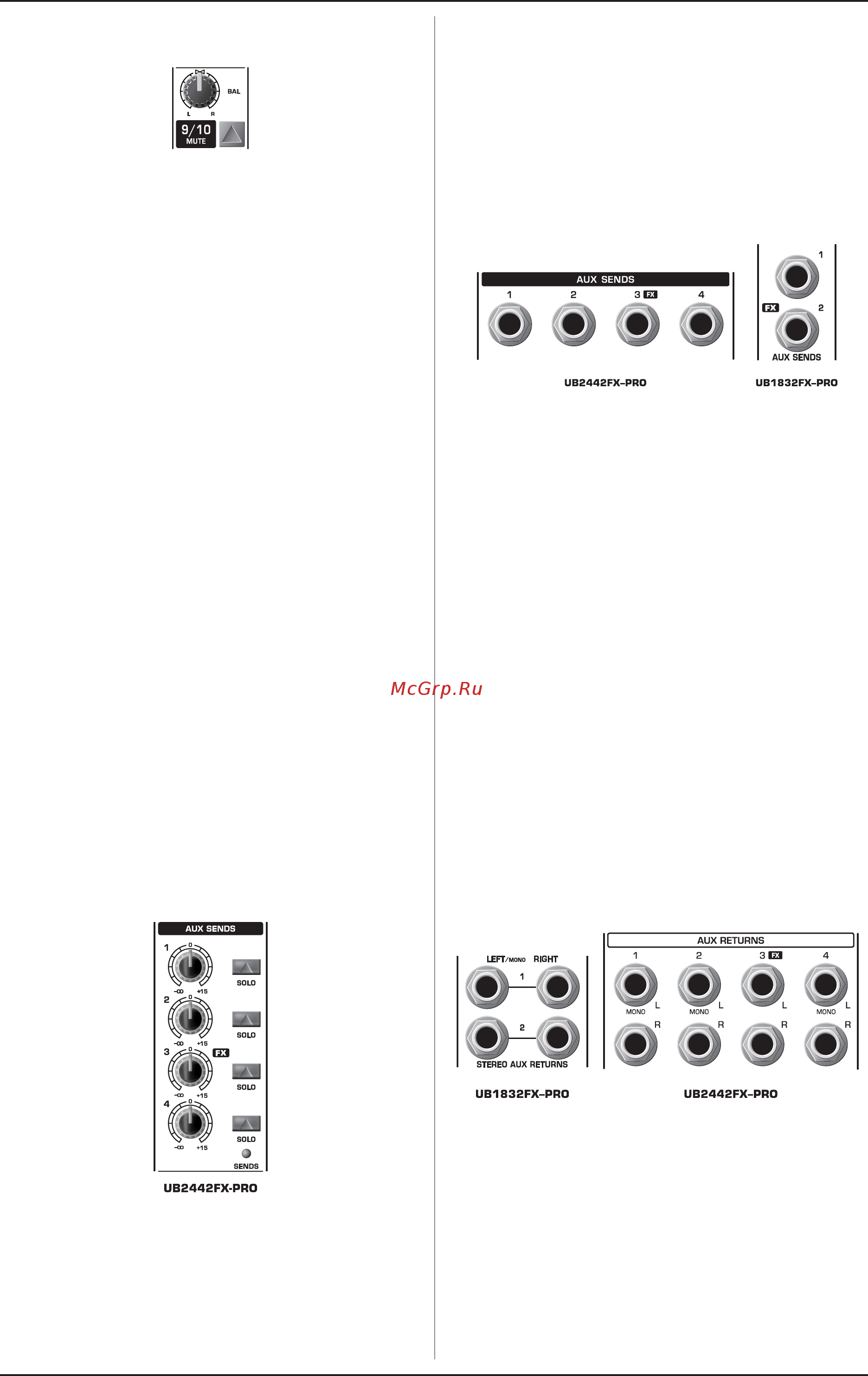 Behringer UB 1622 FX-PRO [8/16] Элементы управления и подключение