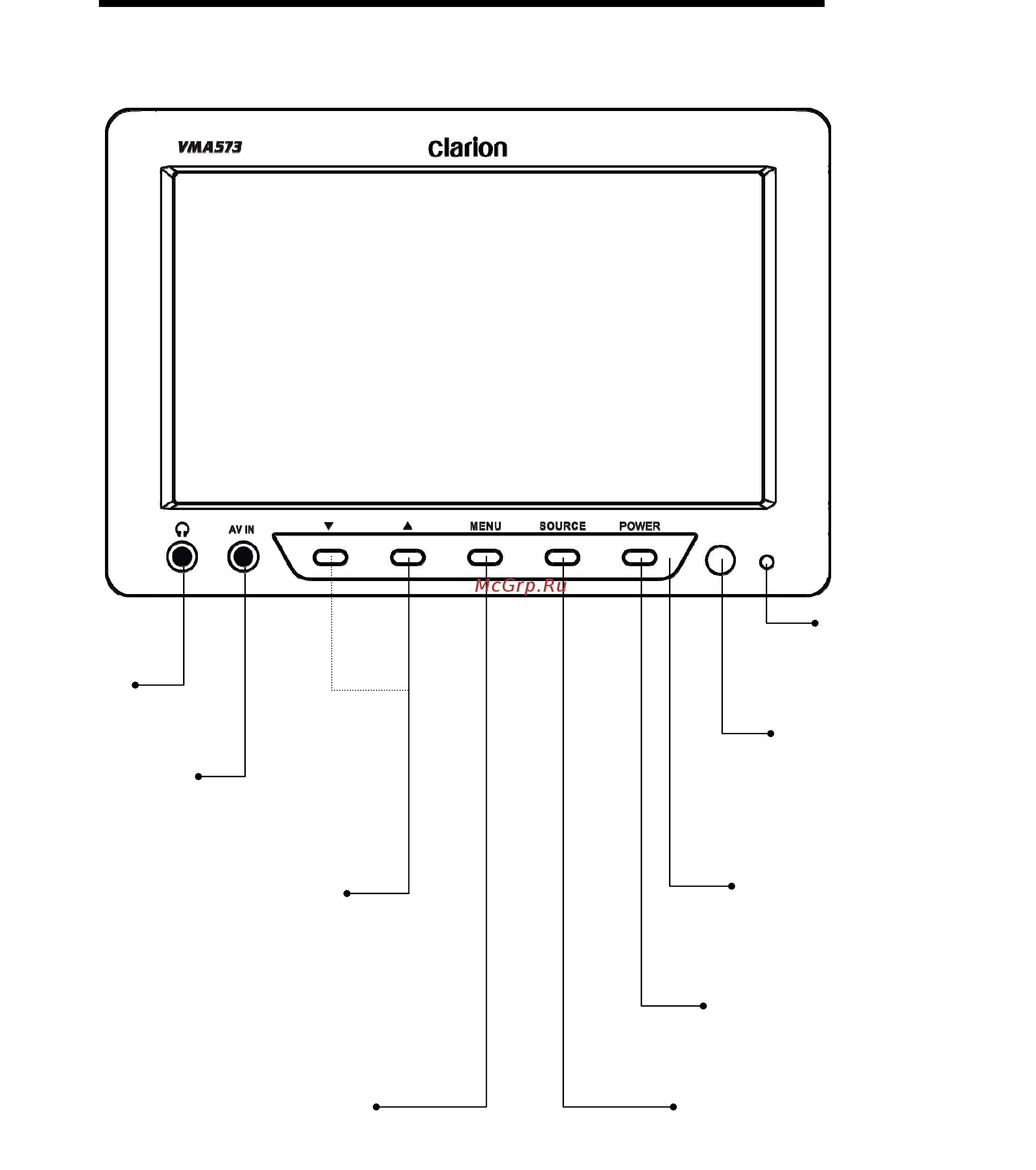 Clarion VMA773 [11/33] Front panel controls