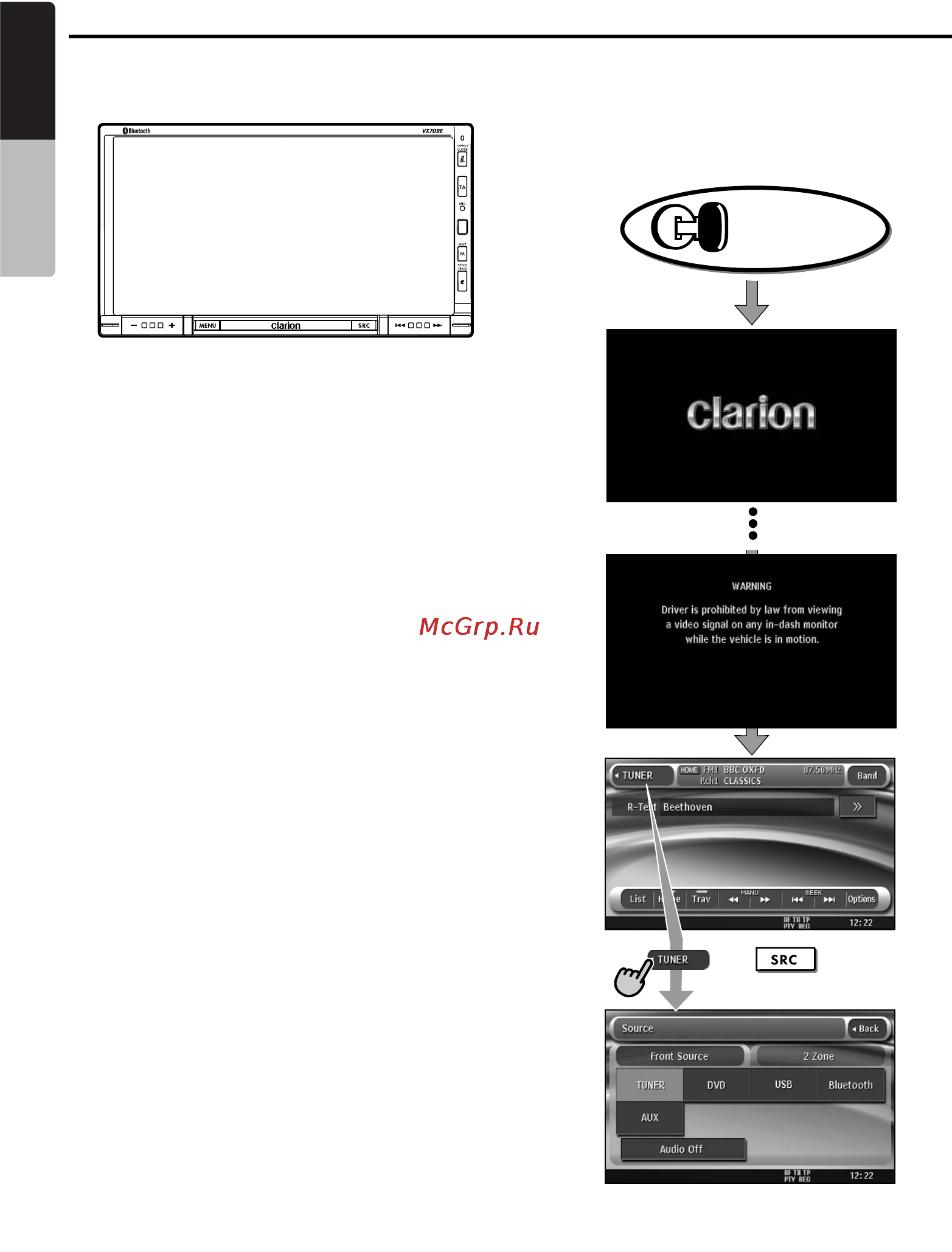 Clarion VX709E [12/85] Outline of button and touchkey operation