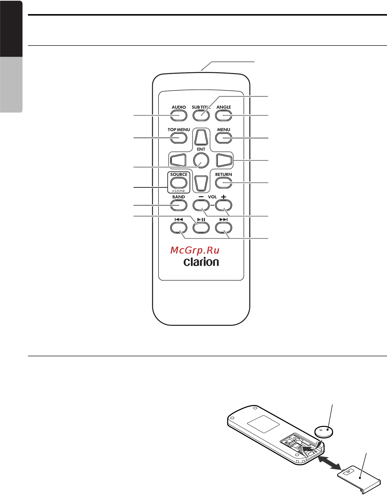 Clarion VX709E [18/85] Remote control unit