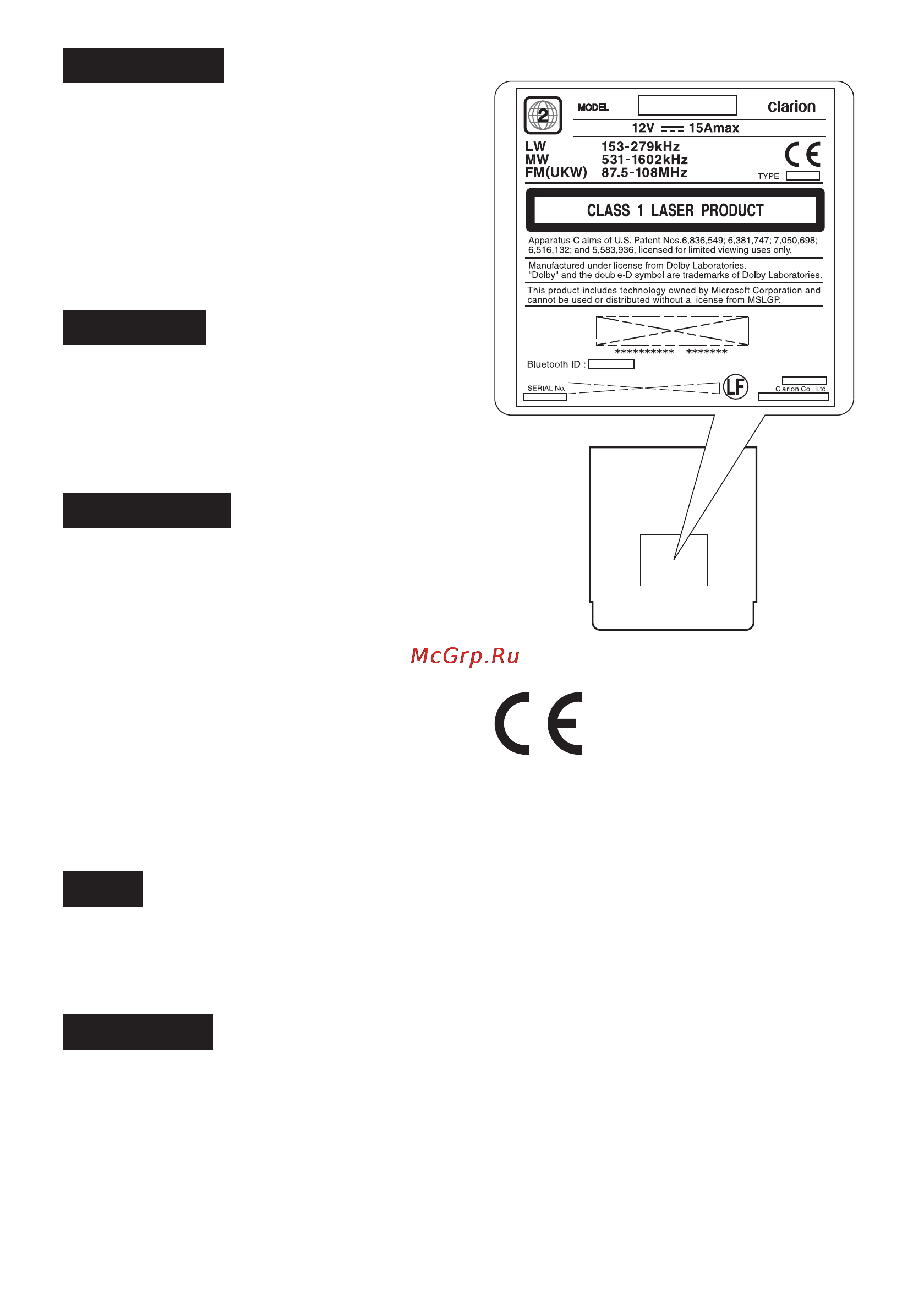 Clarion VX709E [2/85] Caution
