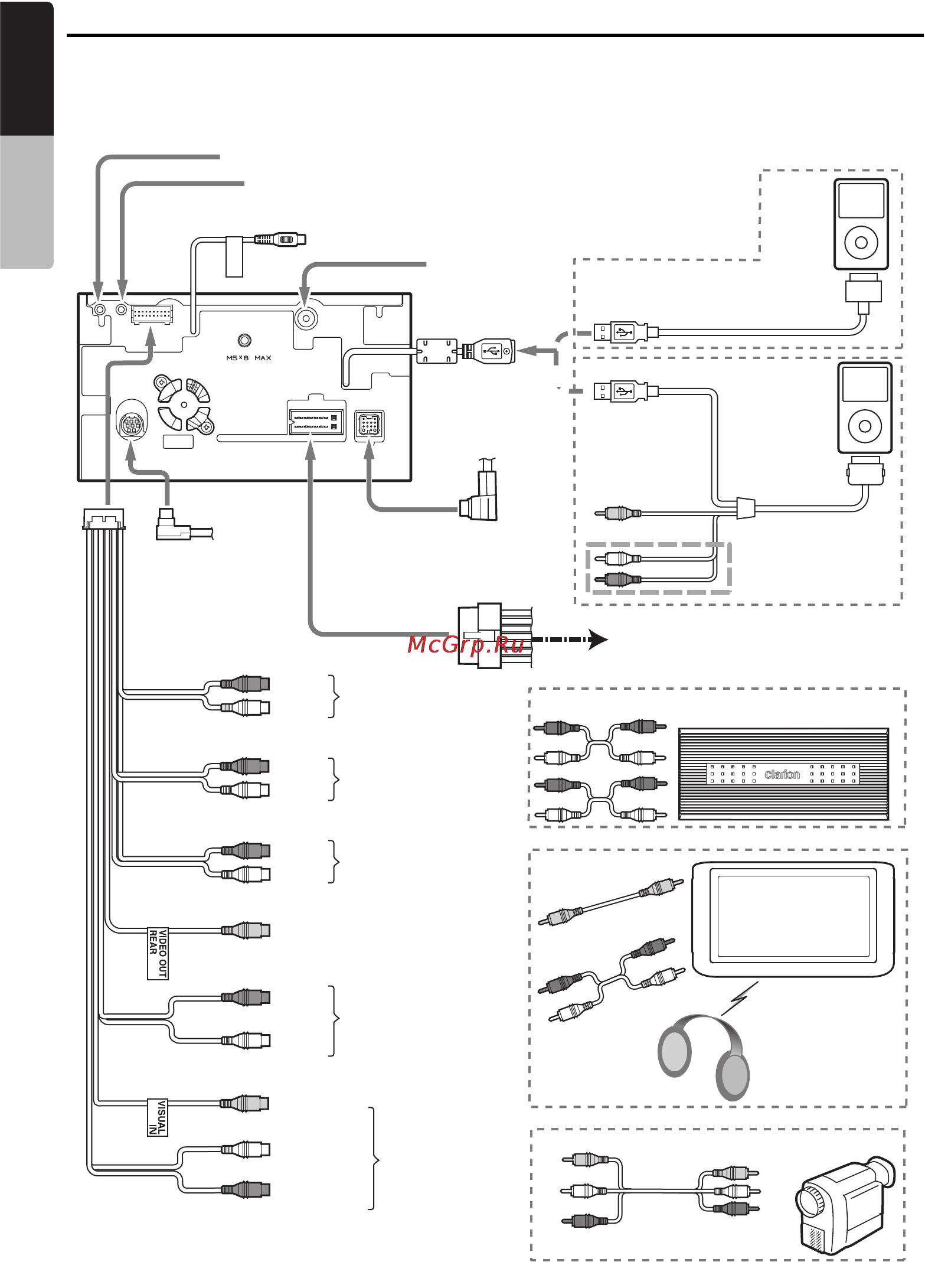 Clarion VX709E [80/85] Wire connection