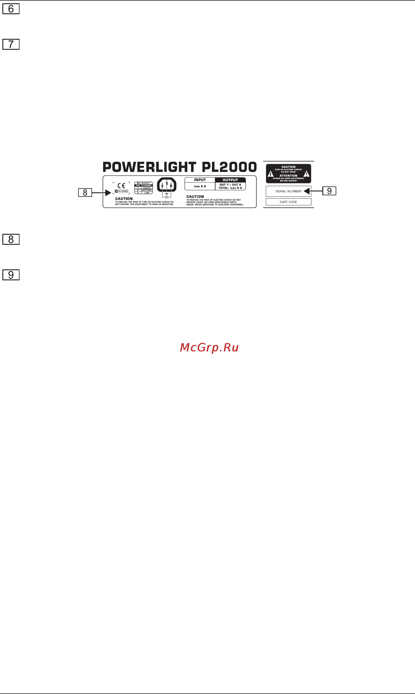 Behringer PL 2000 POWERLIGHT [3/4] Онлайн регистра ц и я