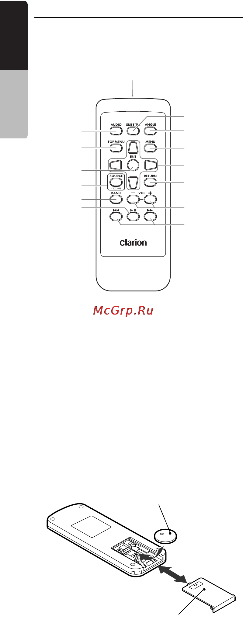 Clarion VZ509E [14/70] Remote control unit