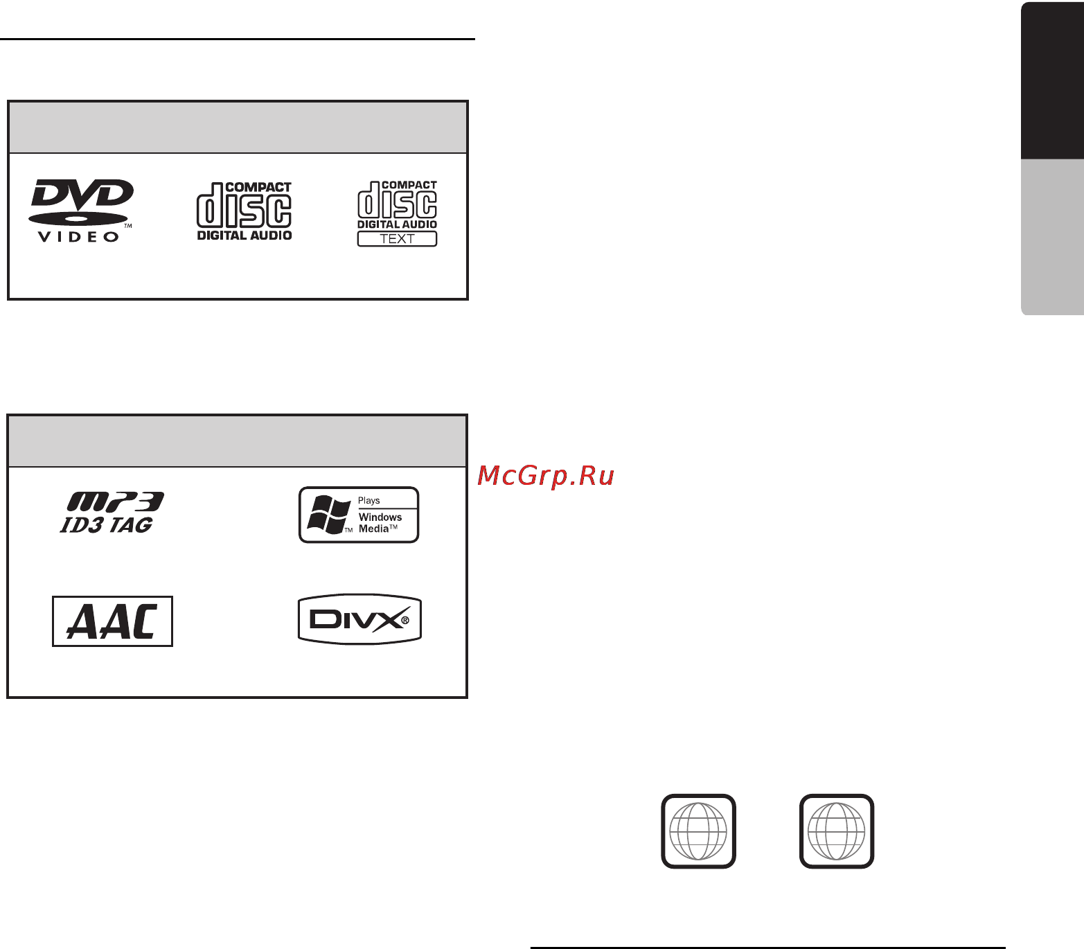 Clarion VZ509E [5/70] Note on region numbers of dvd video discs
