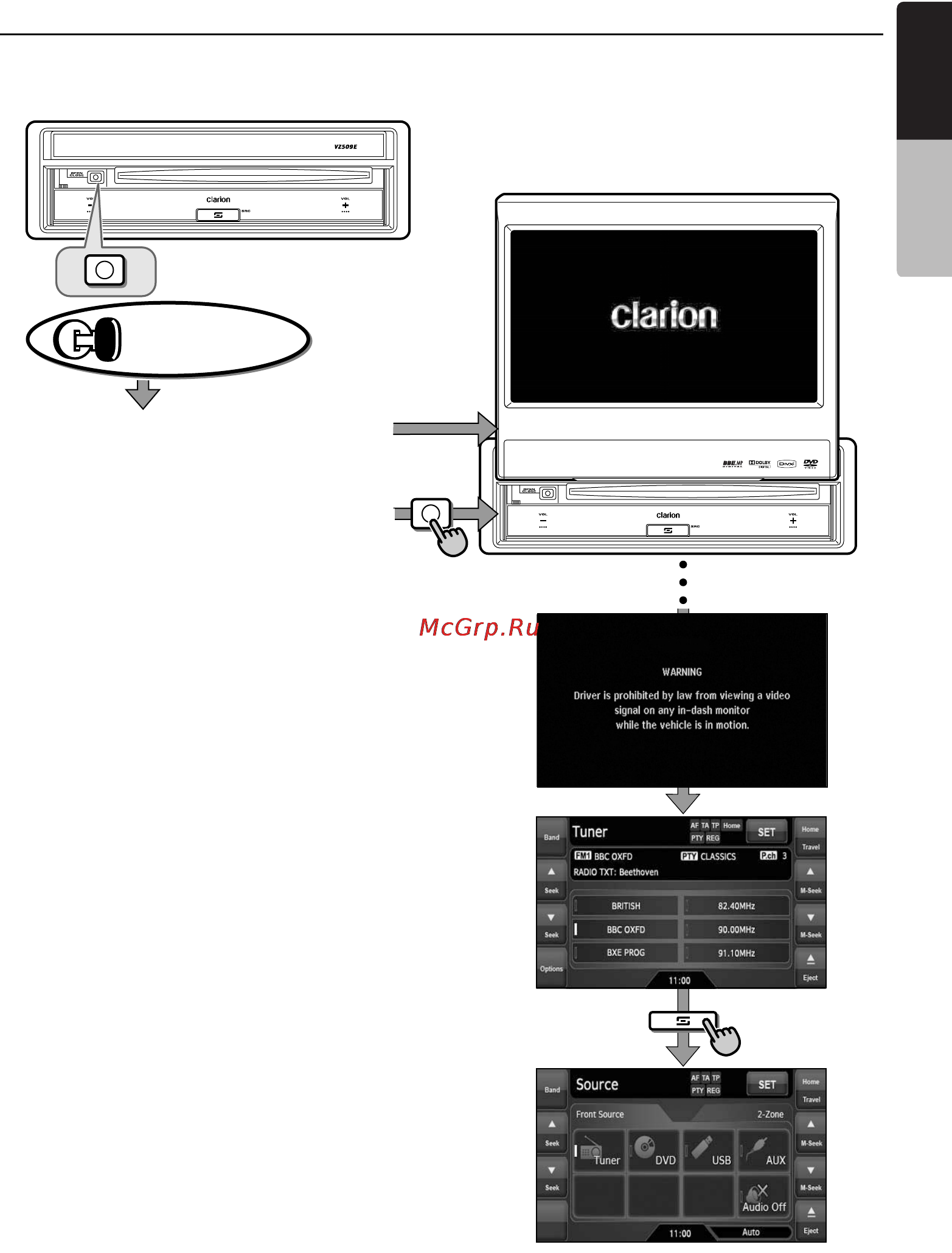 Clarion VZ509E [9/70] Outline of button and touchkey operation