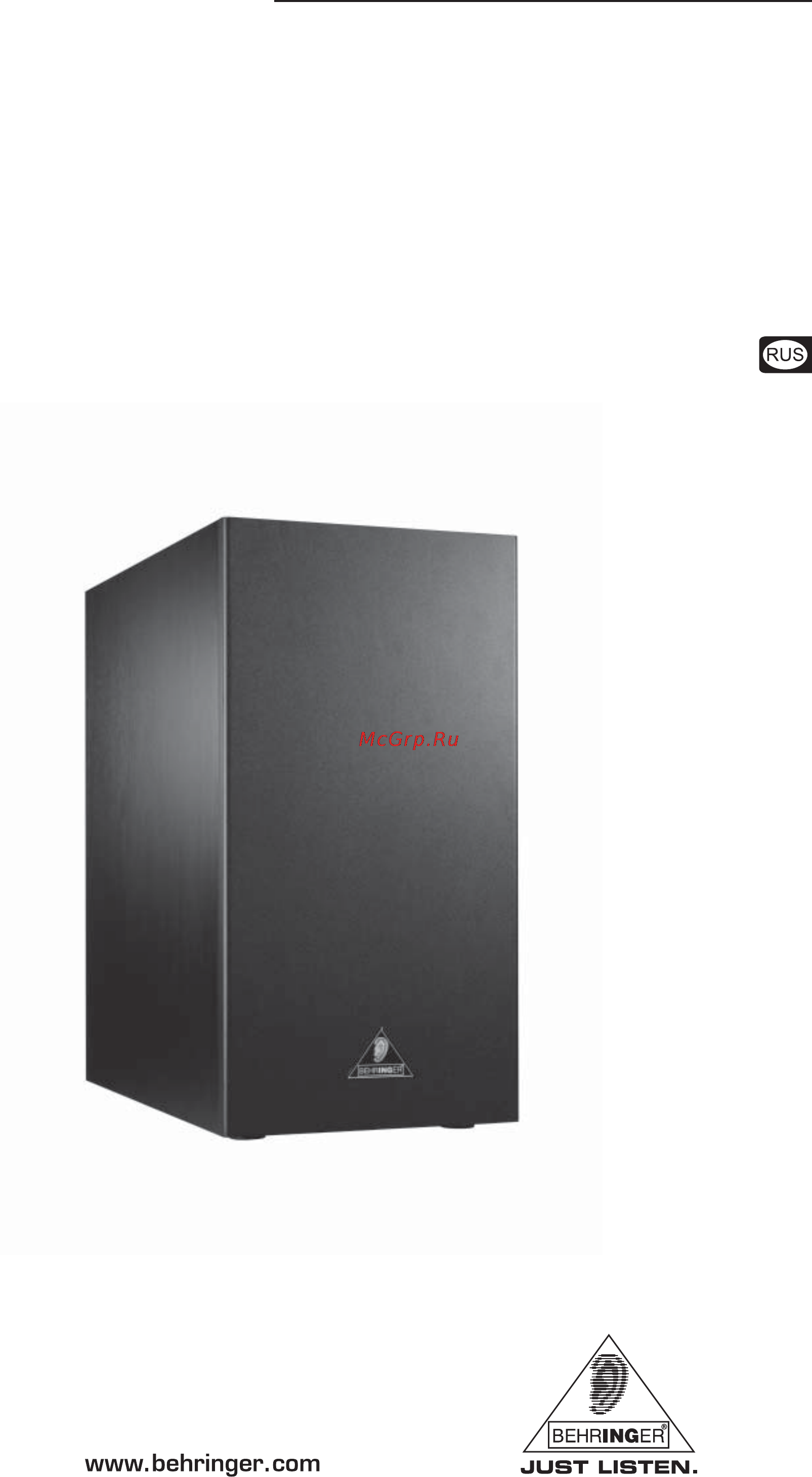 Behringer B 2092A TRUTH Инструкция по эксплуатации онлайн