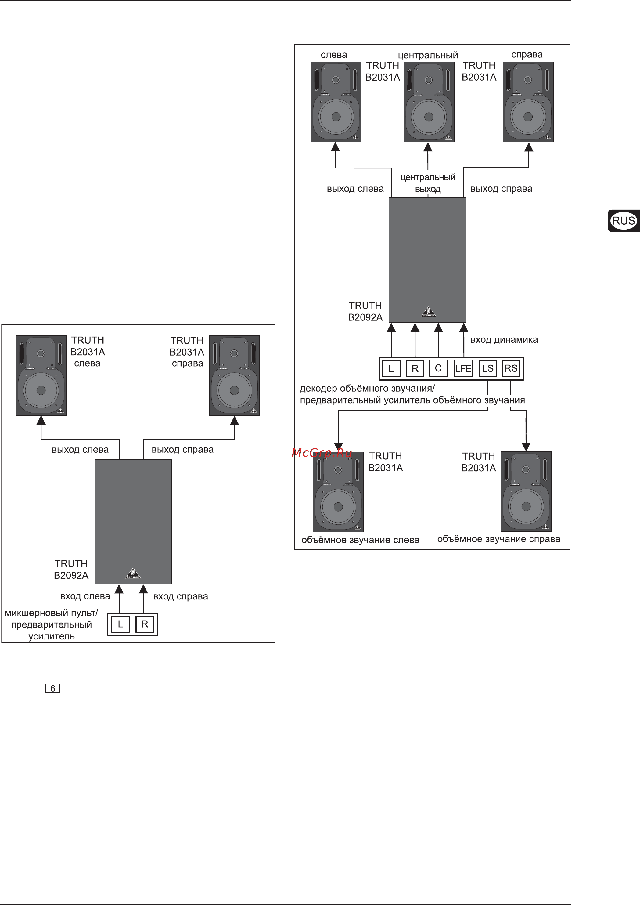 Behringer B 2092A TRUTH [5/7] Примеры применения