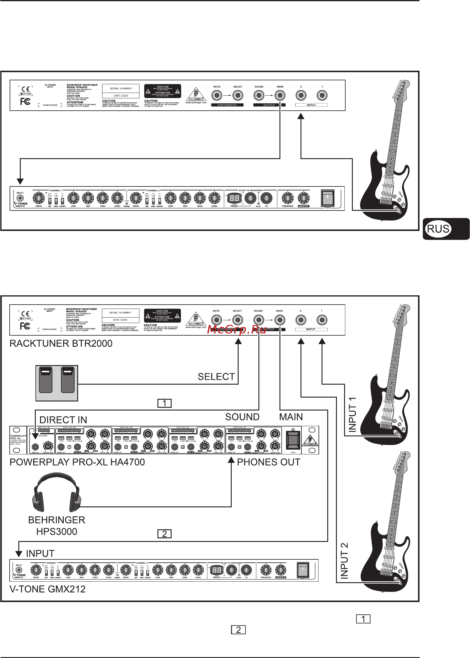 Behringer BTR2000 RACKTUNER [13/16] Примеры использова н и я