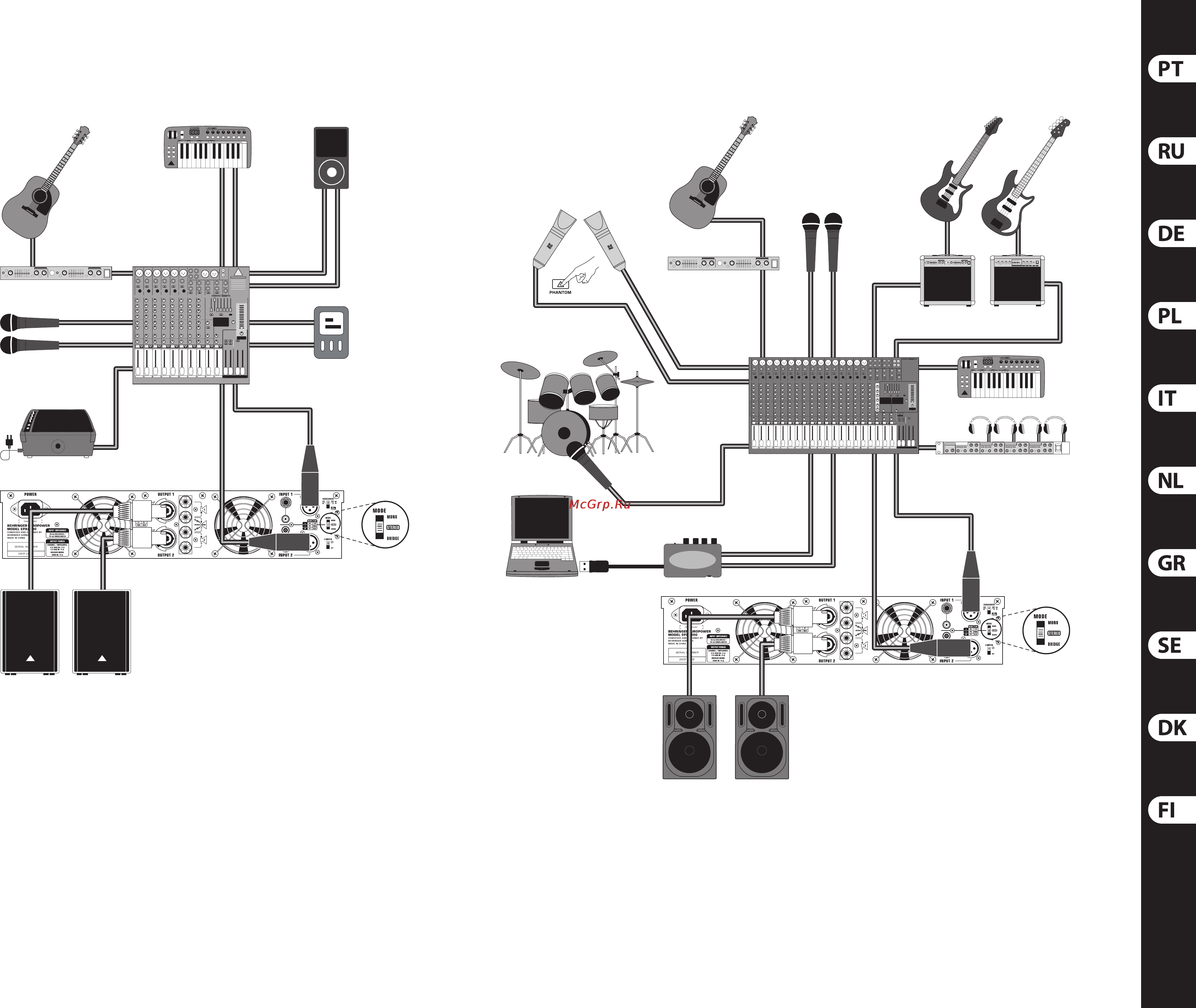 Behringer EPX 4000 EUROPOWER [12/26] Vaihe 1 kytkentä