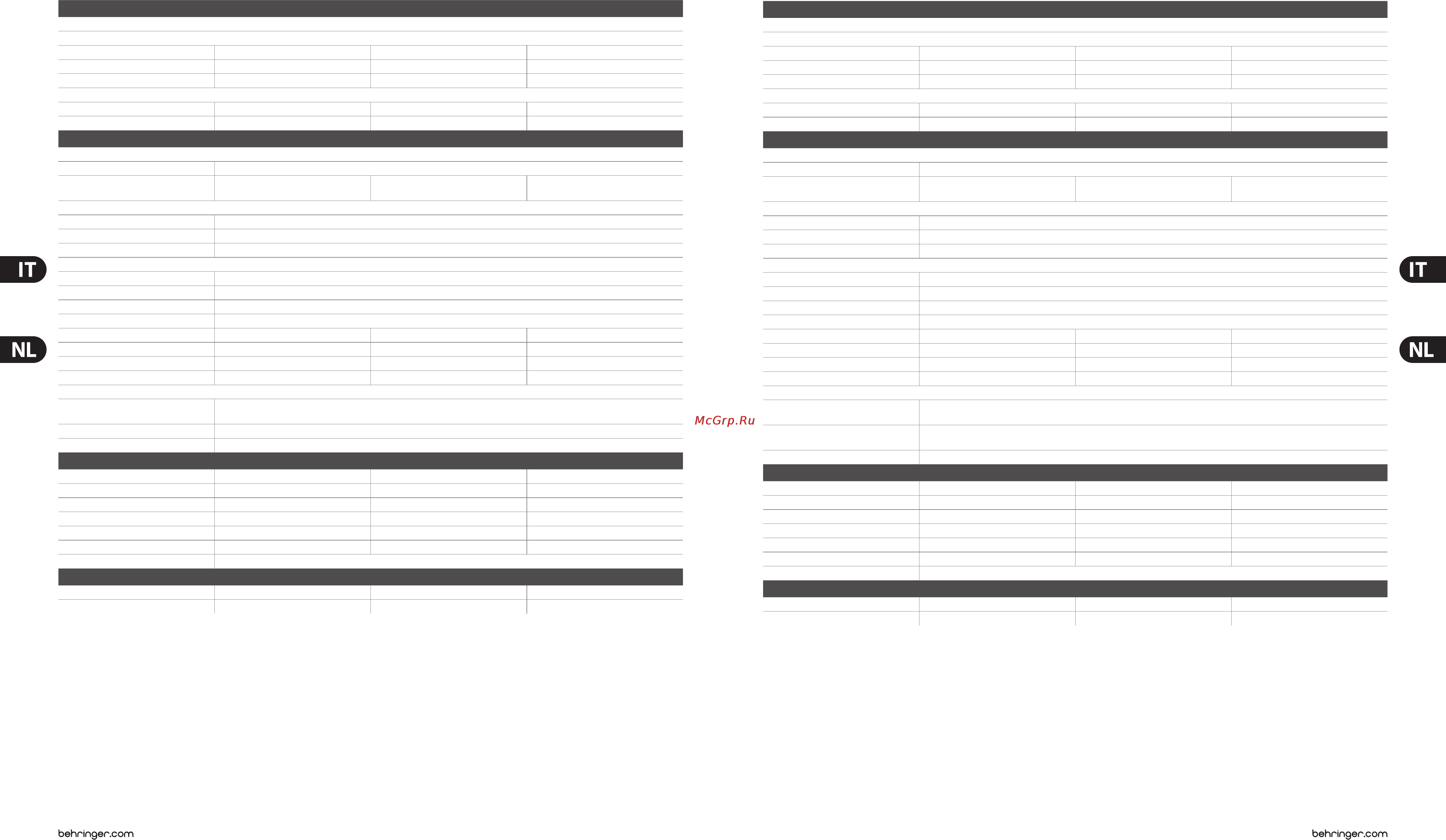 Behringer iNUKE NU1000 [21/25] Specifiche specificaties