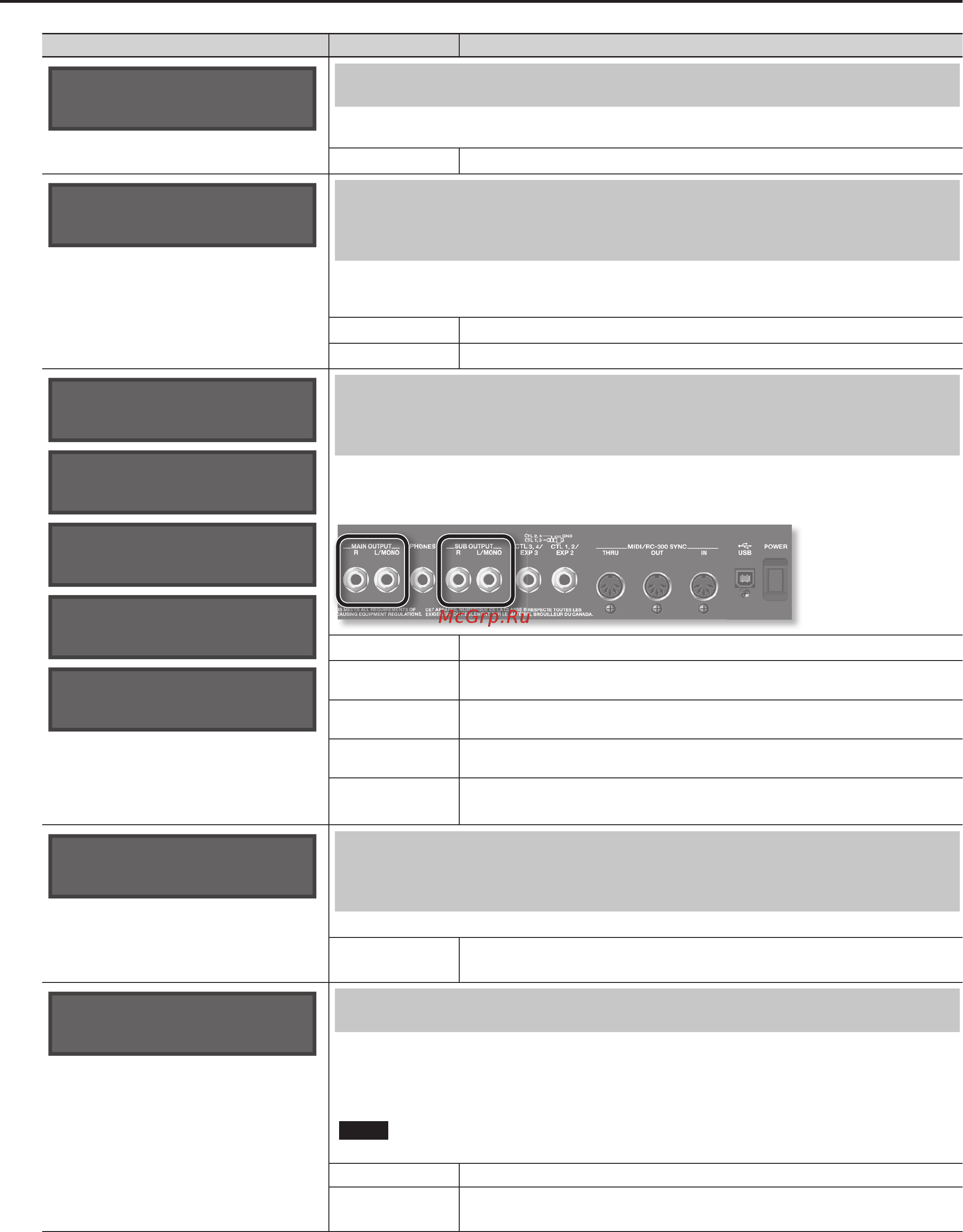 Boss RC-300 [33/47] Sys sub out lev