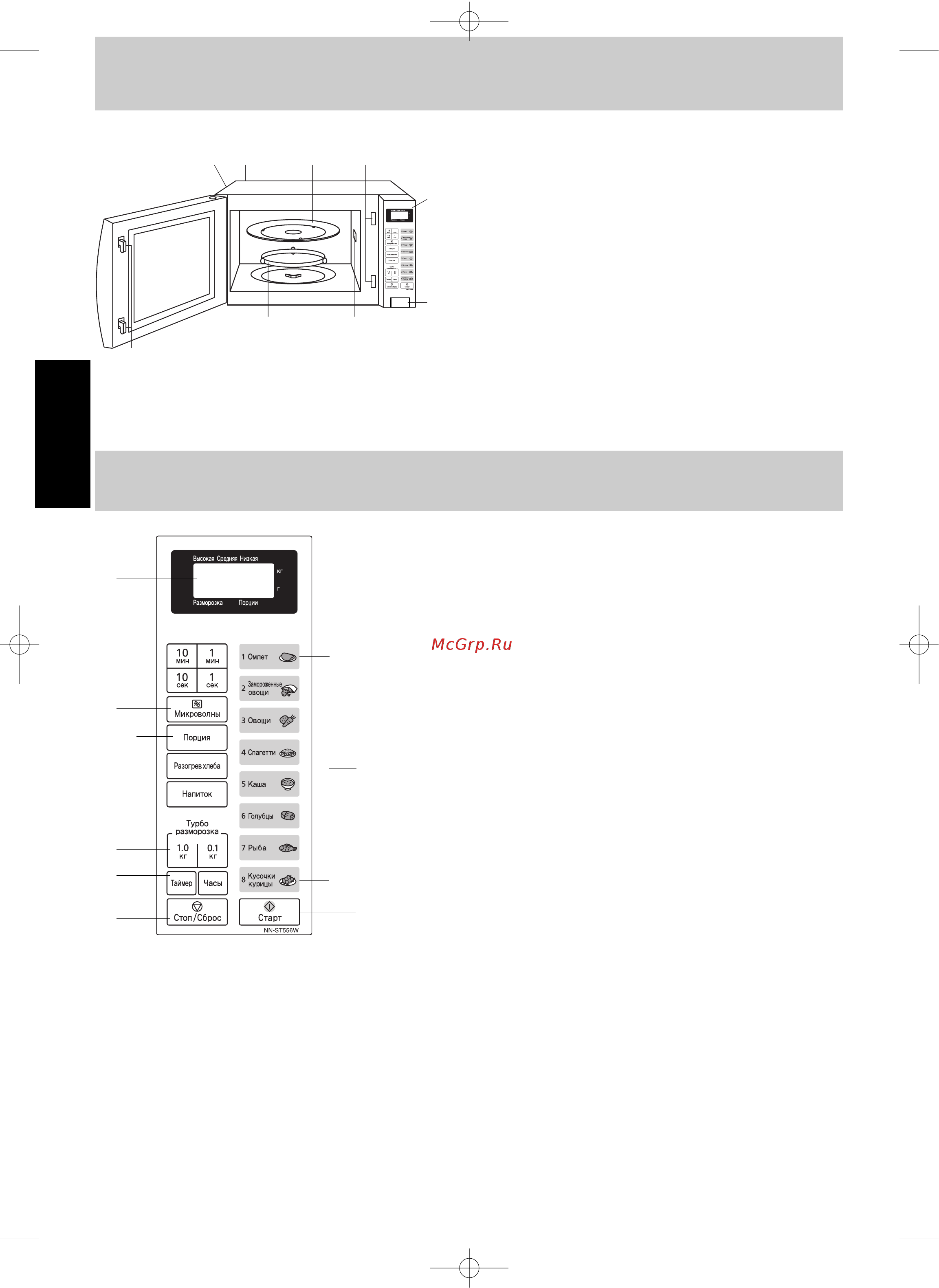 Panasonic NN-ST556WZPE [4/12] Панель управления