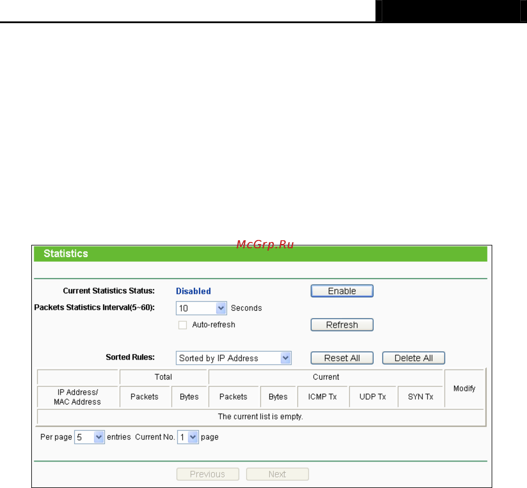 Tp-Link TL-WR940N [99/112] Statistics