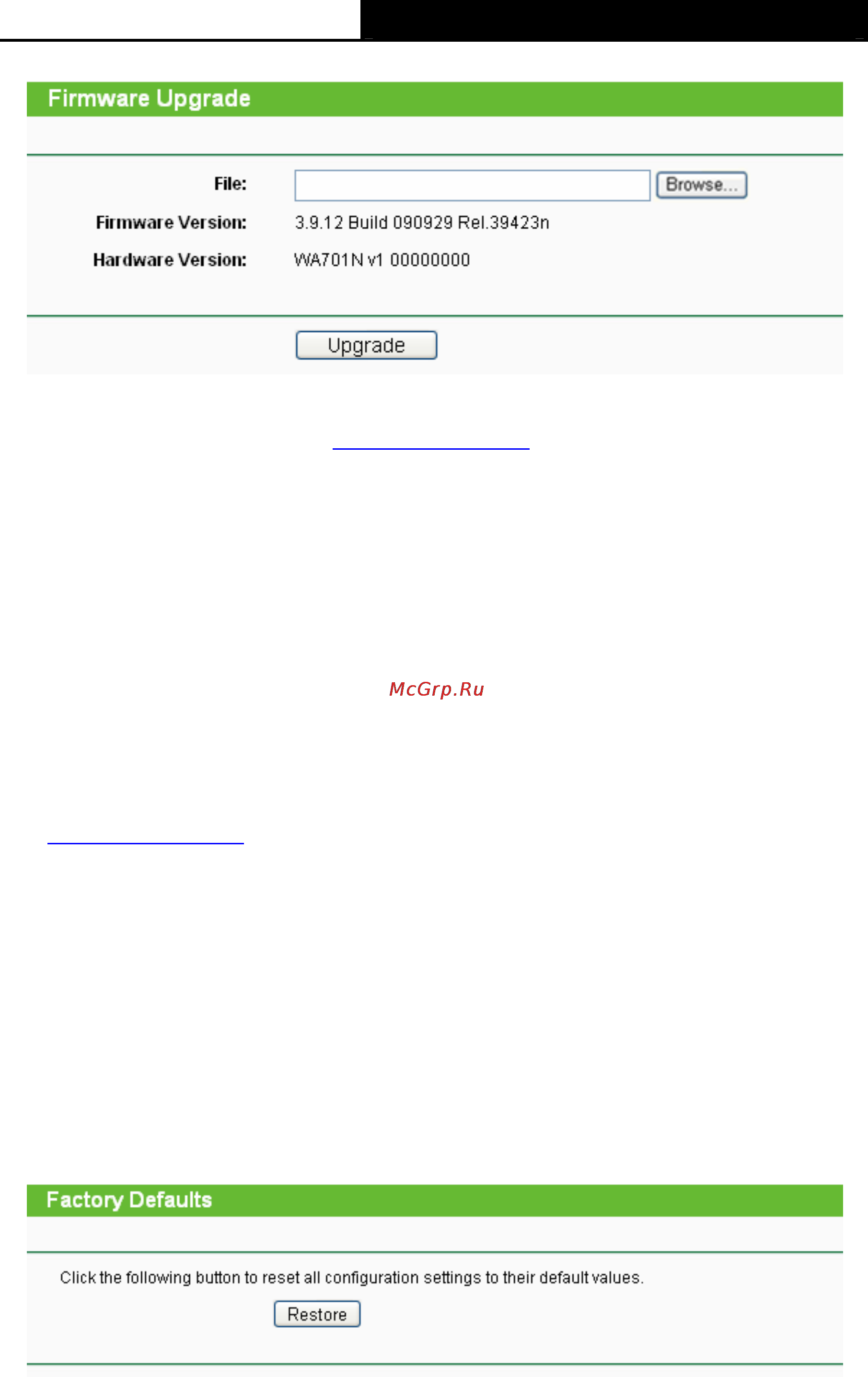Tp-Link TL-WA701ND [64/76] Factory defaults